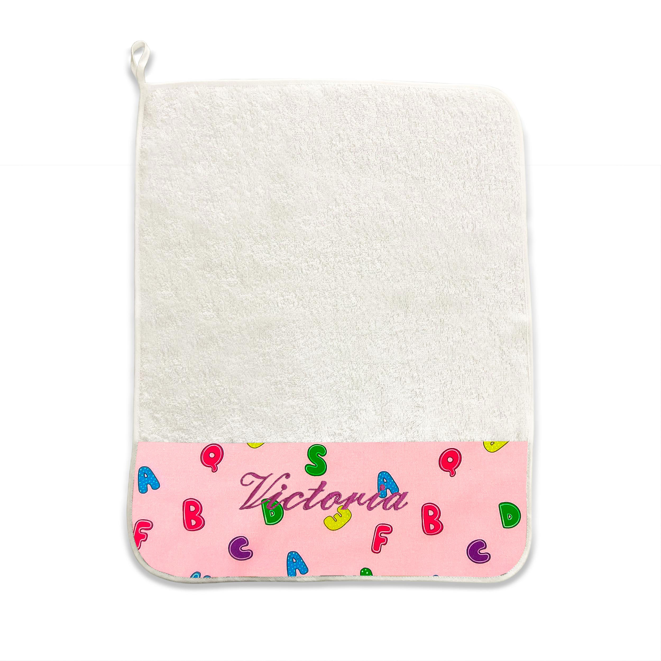 Alphabet Towel Pink Background Image