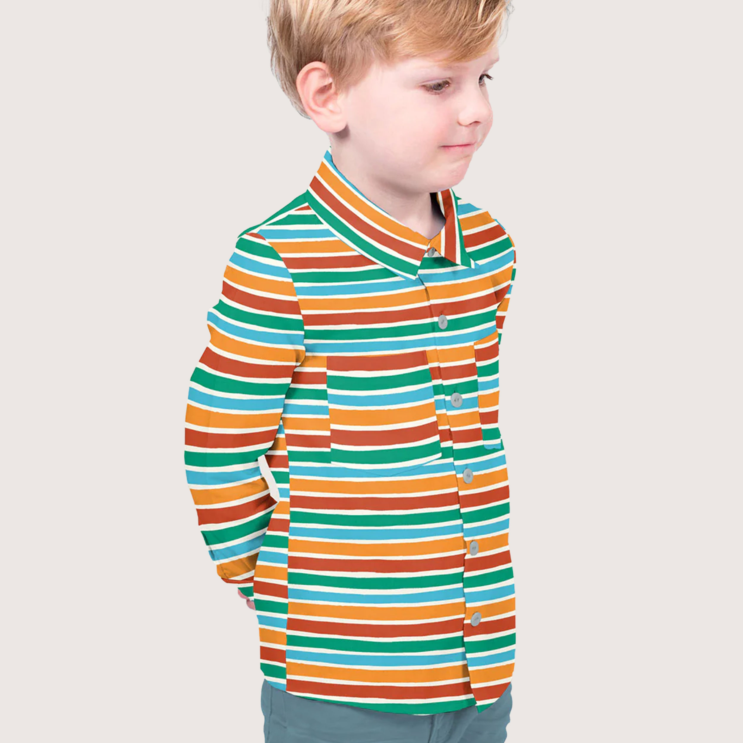 Multicoloured Striped Cotton Poplin Image