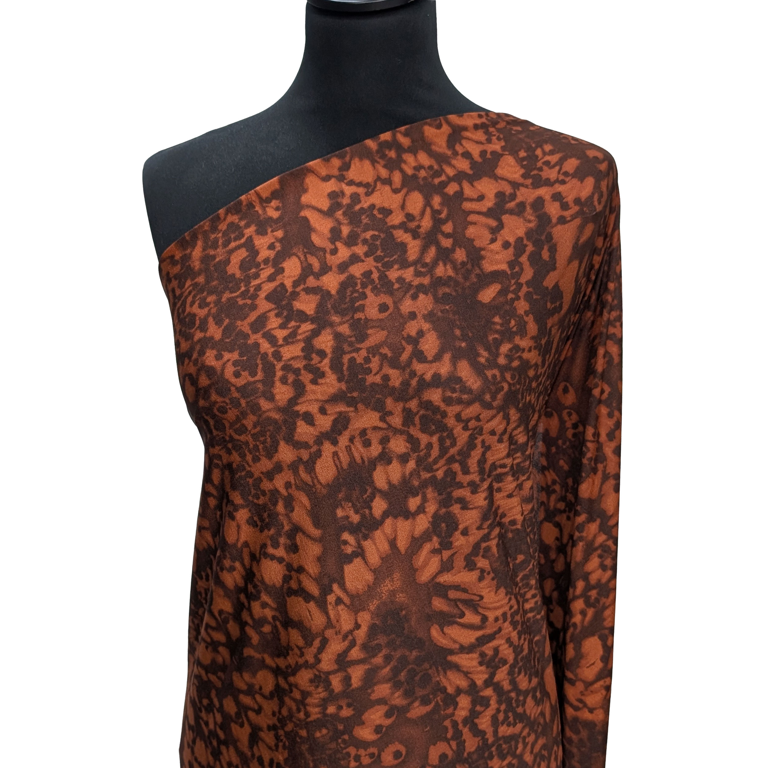 Jersey de viscose Soie Rouille Fantaisie