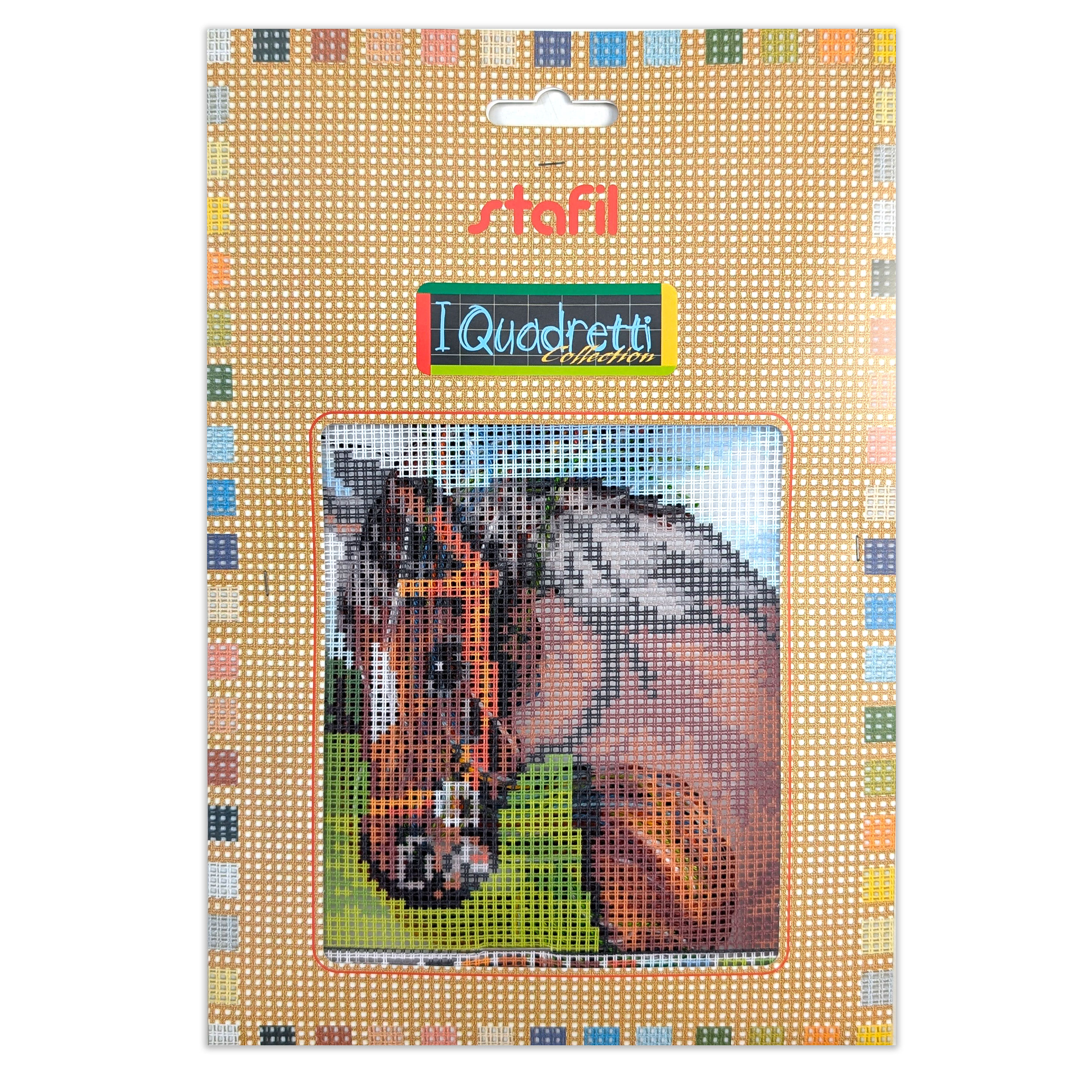 Horse "I Quadretti" Half Cross Stitch Set Image