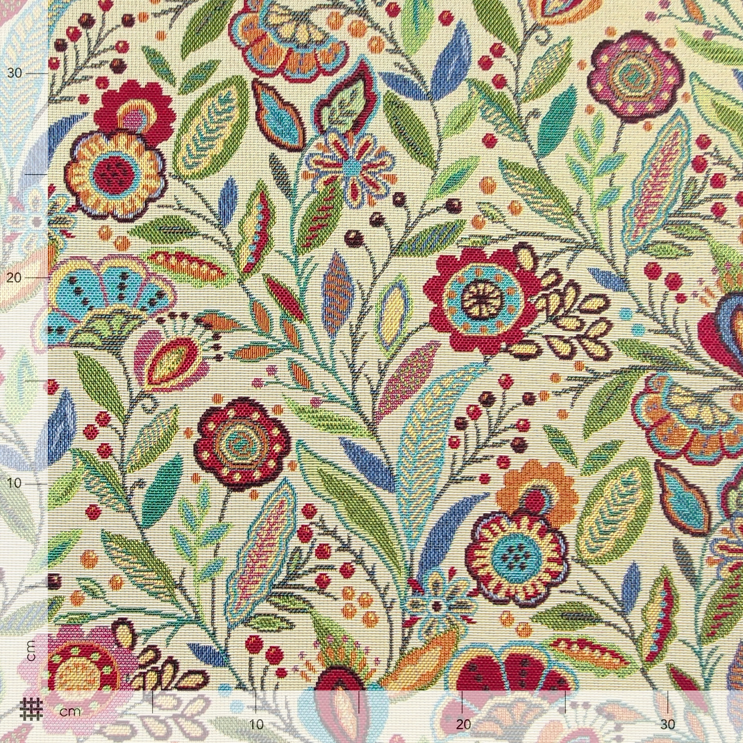 Tissu Gobelin Fleurs colorées