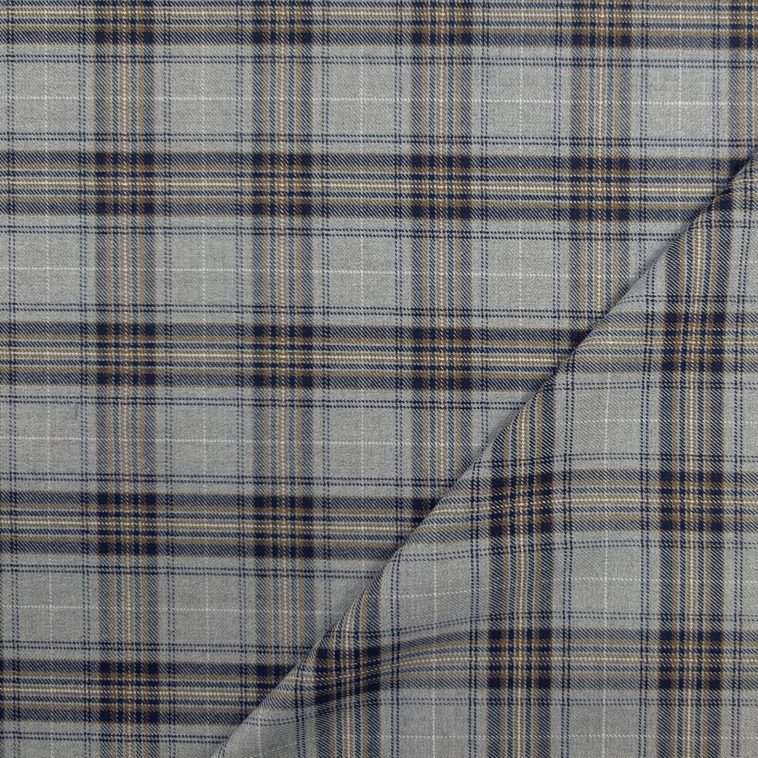 Tartan Beige and Blue Stripes Grey Background Image