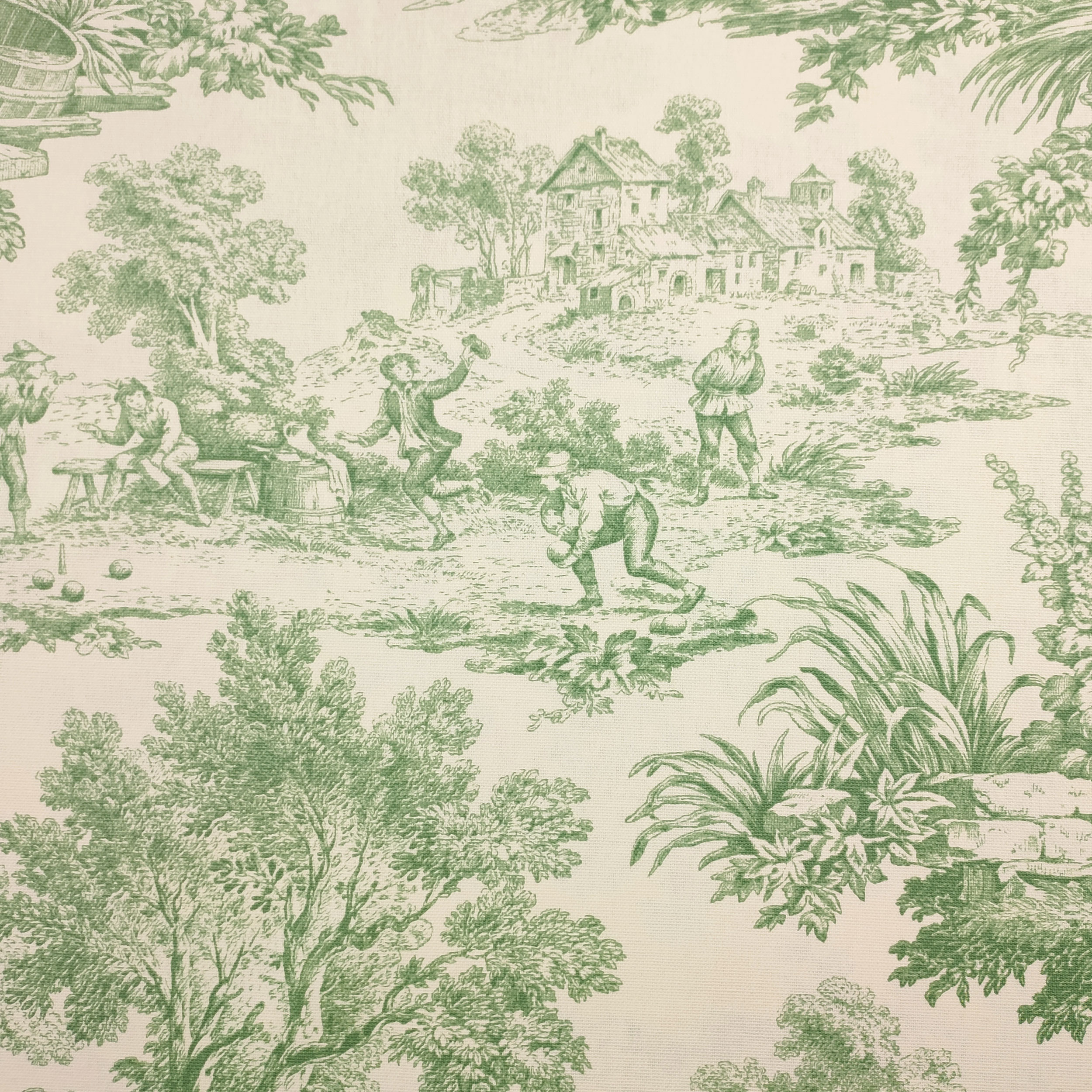 Toile de Jouy Tischtuch aus grünem Harz