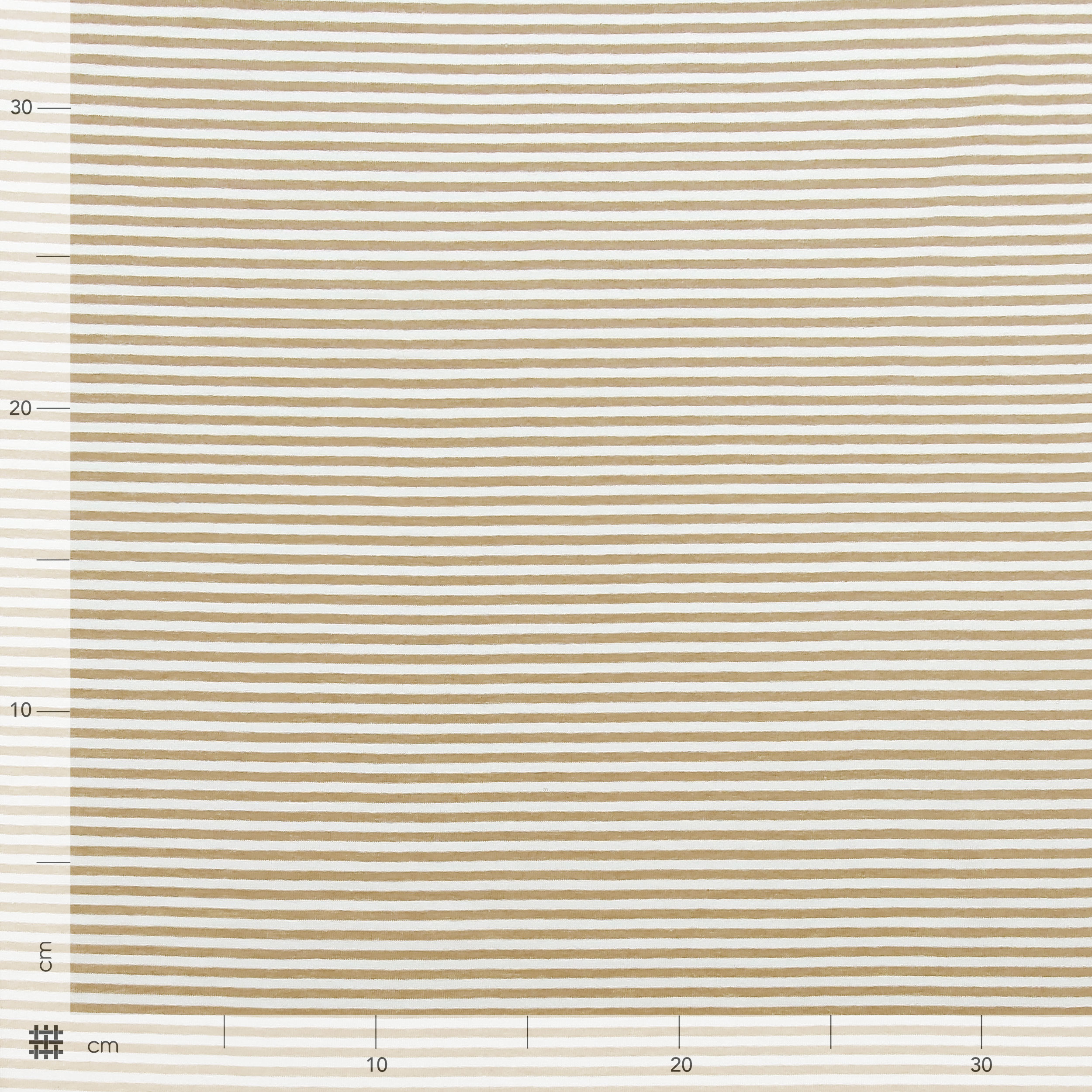Baumwoll-Jersey Dünne Streifen Beige