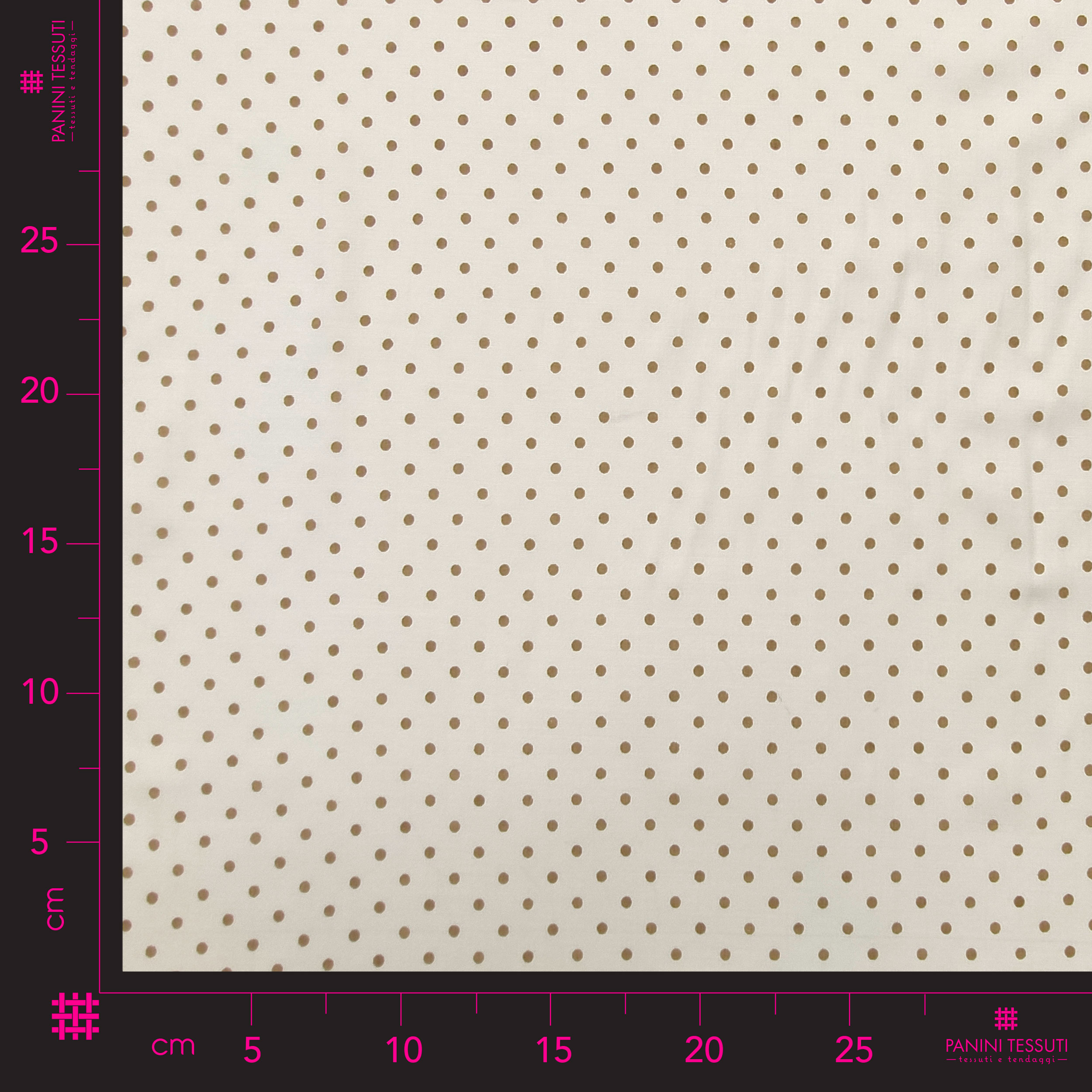 Baumwolle Fantasy Polka Dot Beige Hintergrund Weiß
