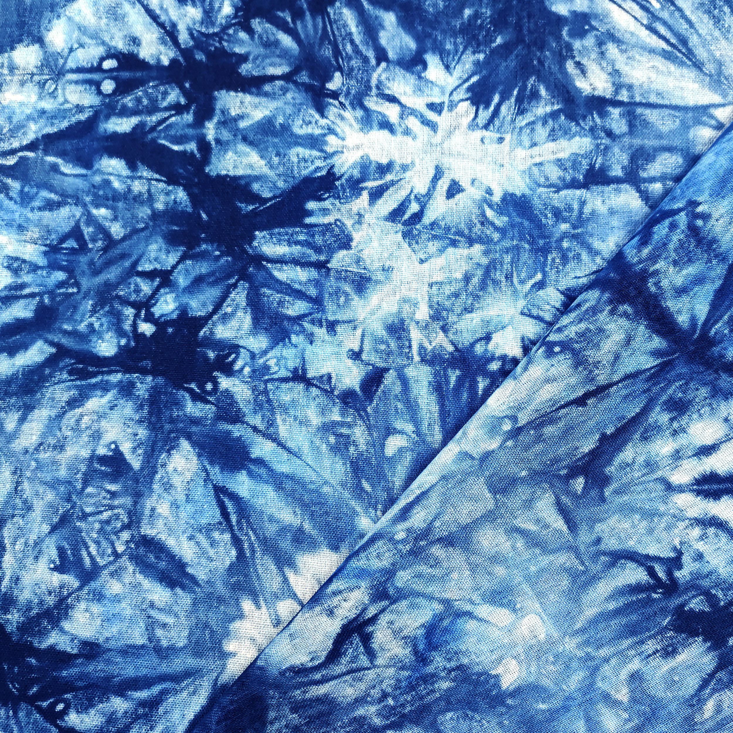 Mezcla de Lino Abstracto Hojas Fondo Azul