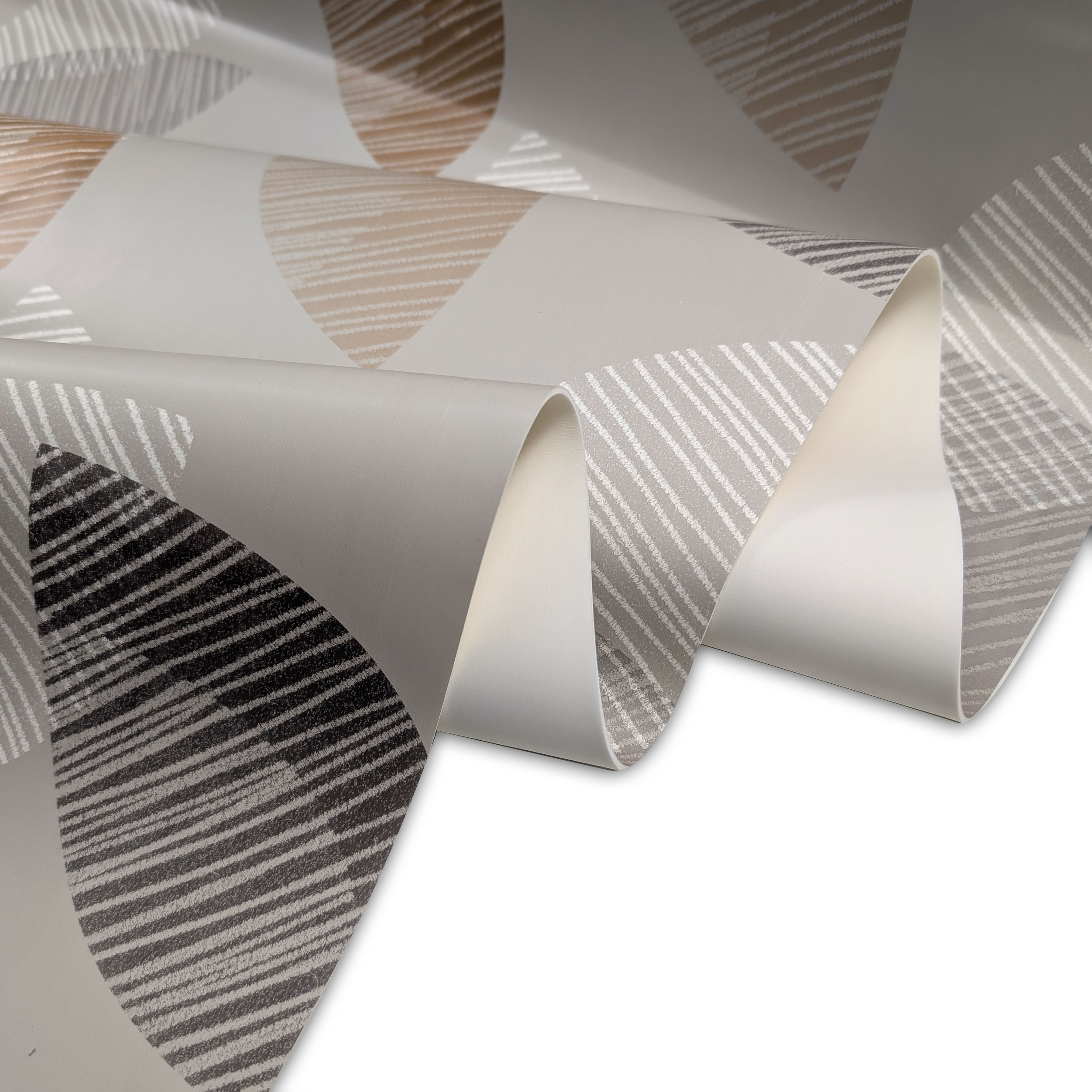 Rubberized rubberized ruffle with abstract leaf pattern Image