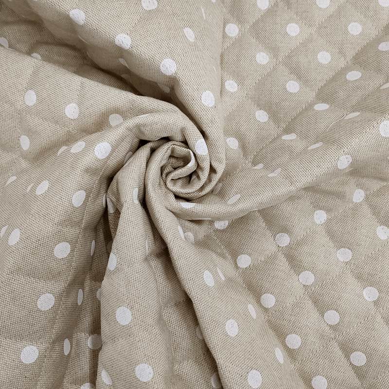 Quilted Fabric Medium White Polka Dots