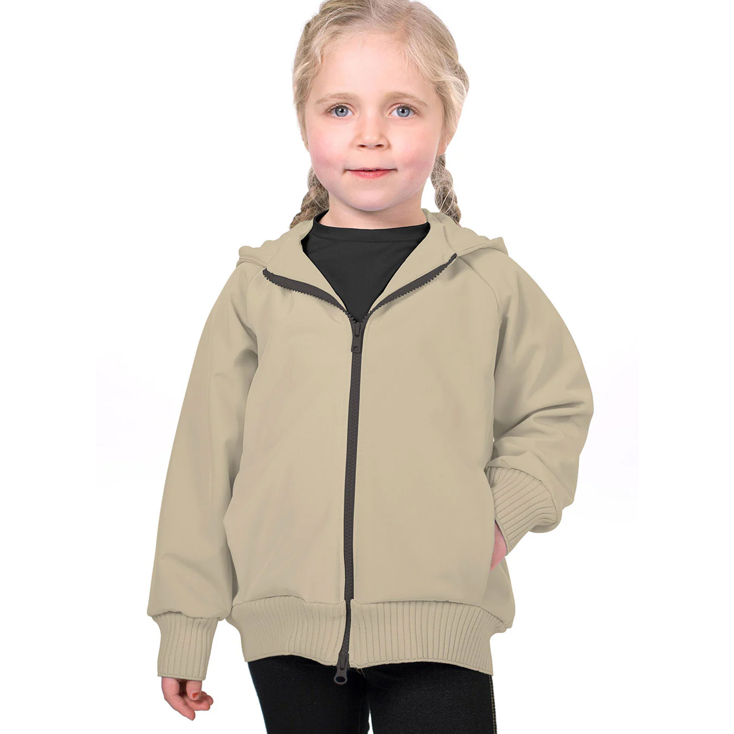Beige Softshell water-repellent fabric