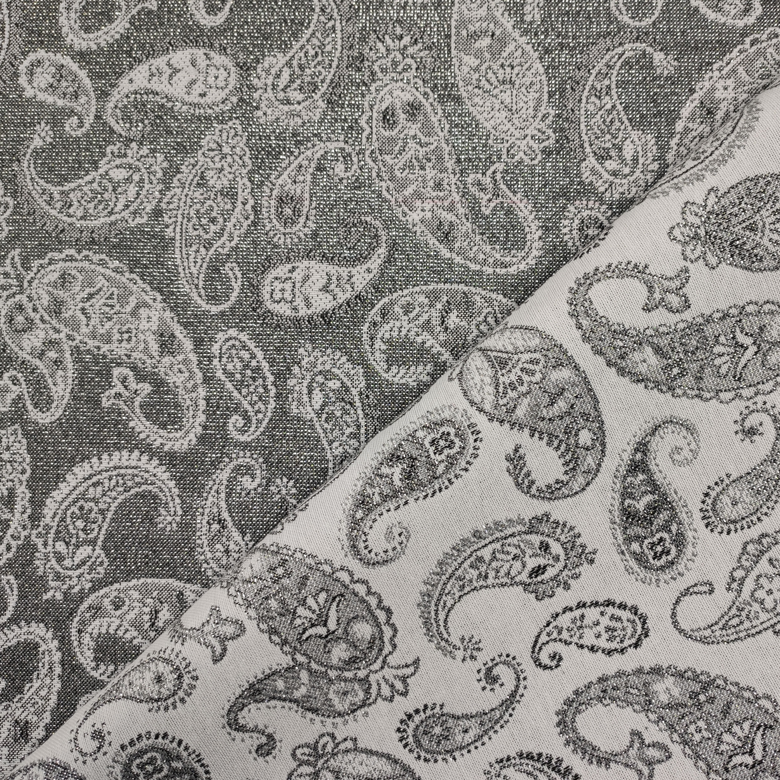 Coton mélangé Cachemire Fantaisie Argent Lurex