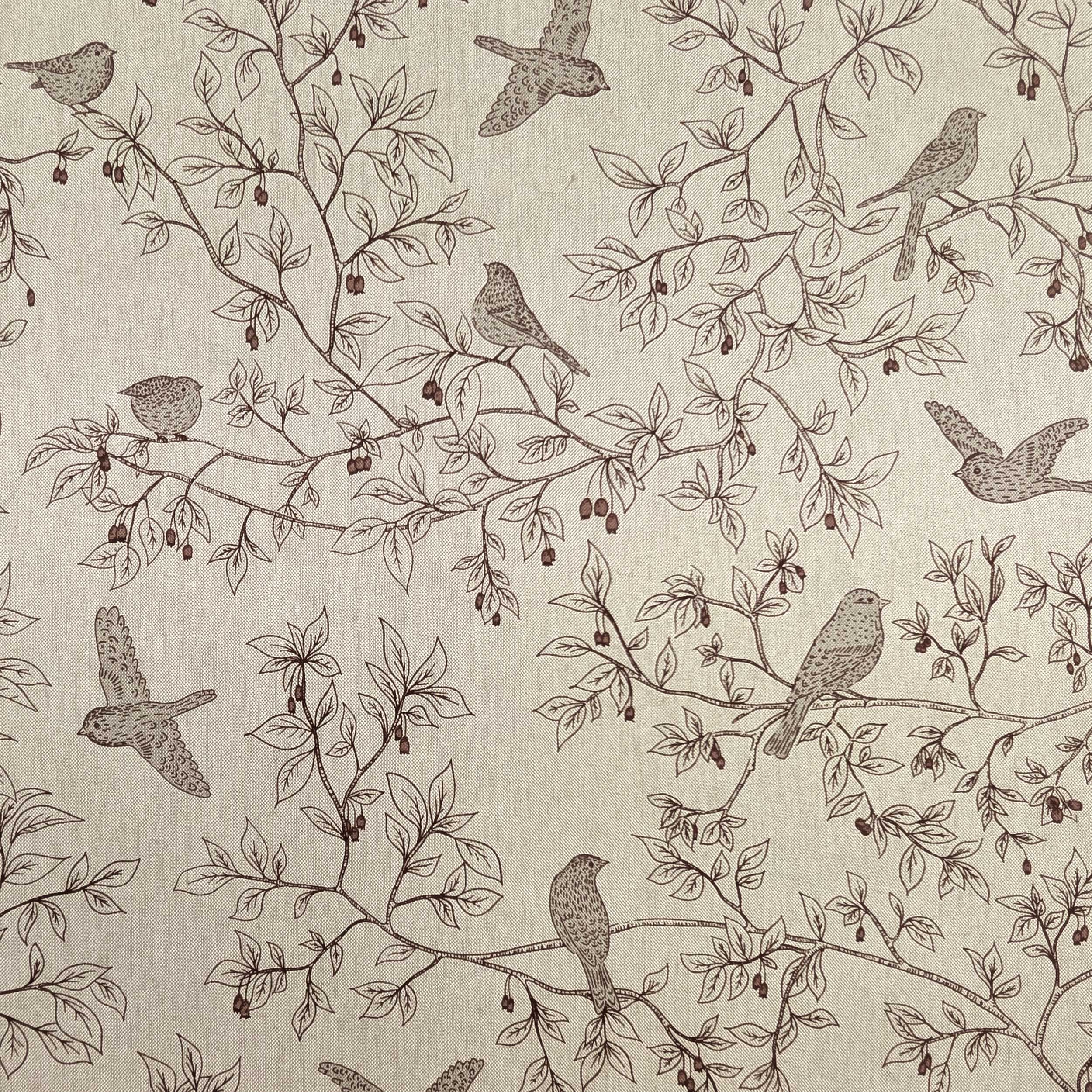 Panama Fabric Birds and Twigs Fantasy Image