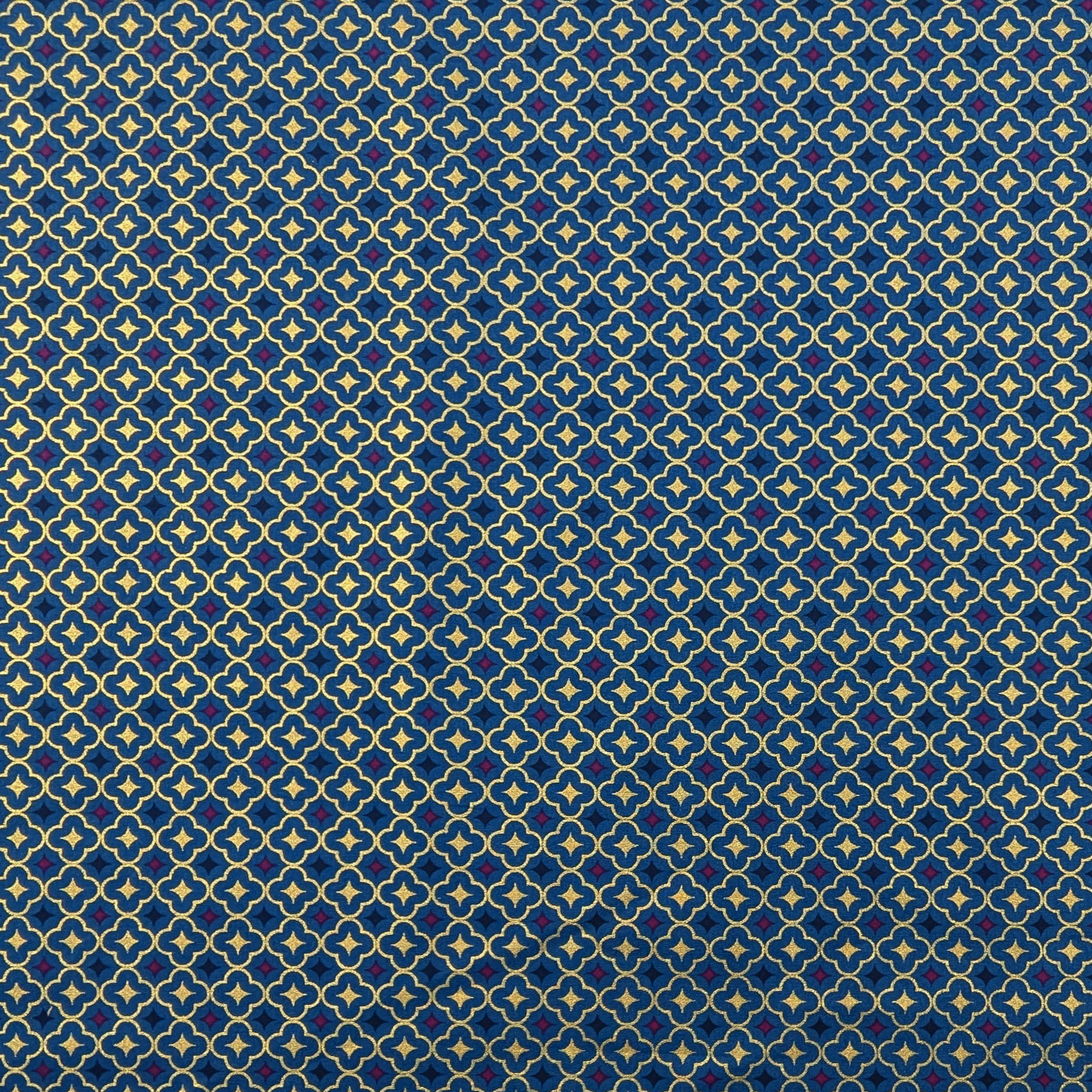 Poplin Cotton Geometric Fantasy Gold and Fuchsia