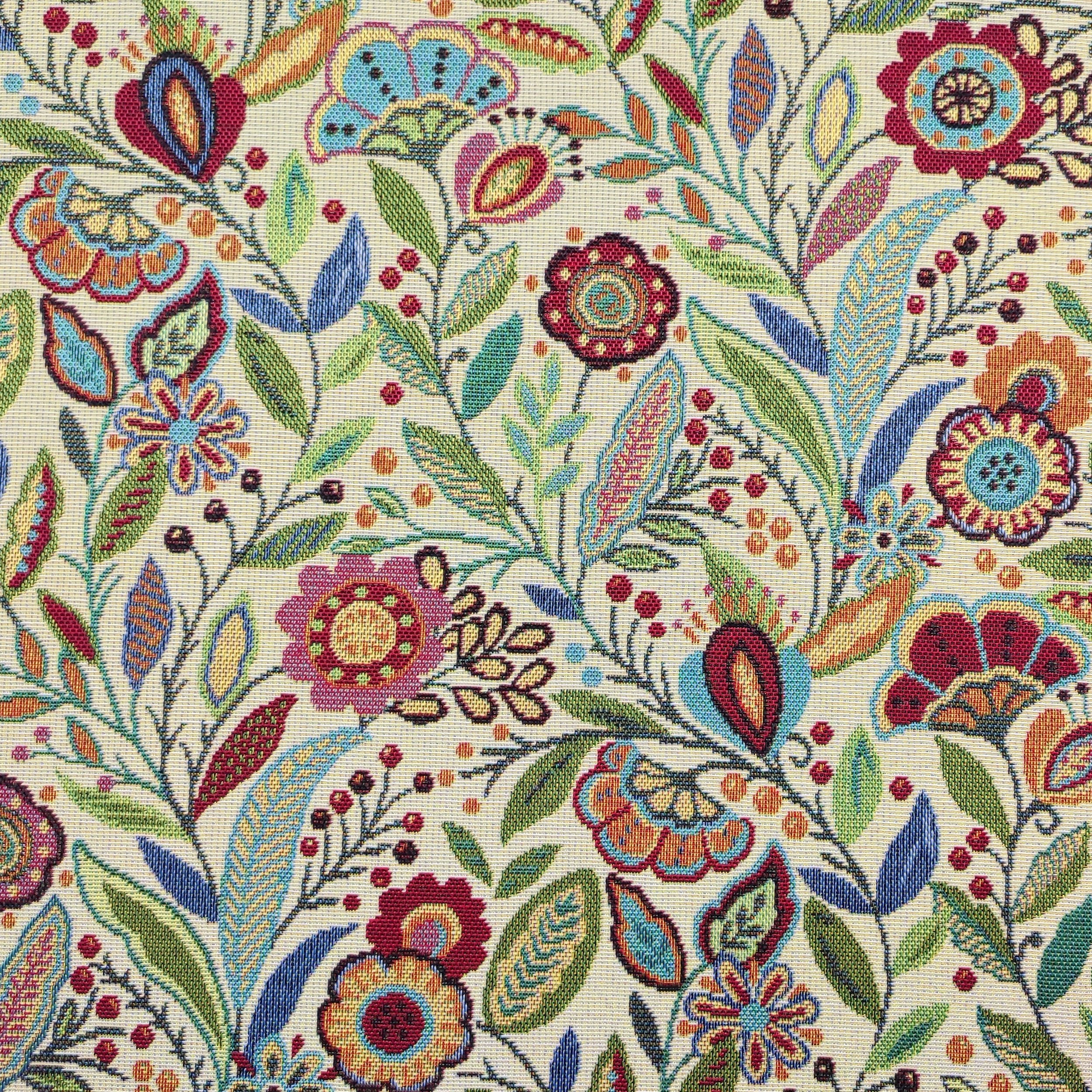 Tissu Gobelin Fleurs colorées