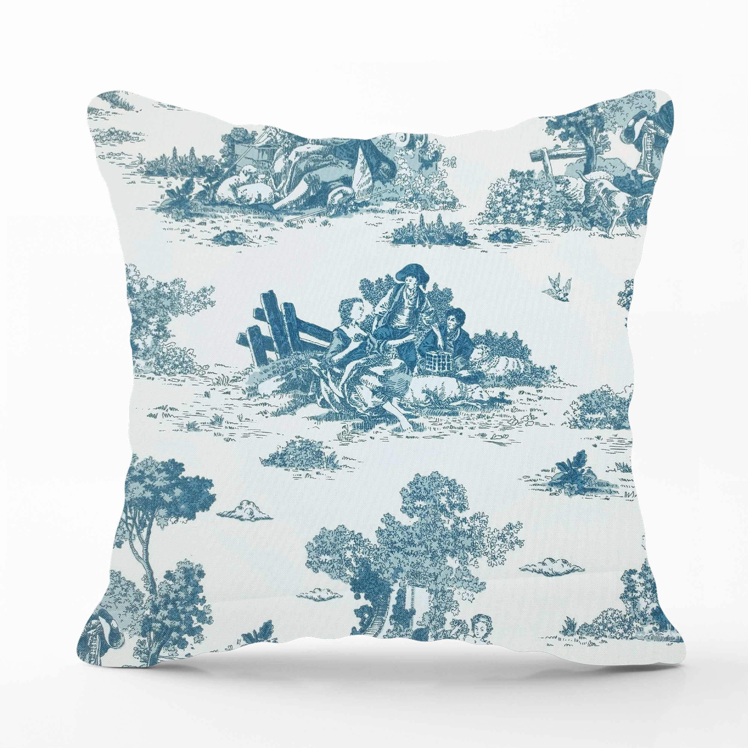Toile de Jouy Petroleum Cushion Pillowcase Image