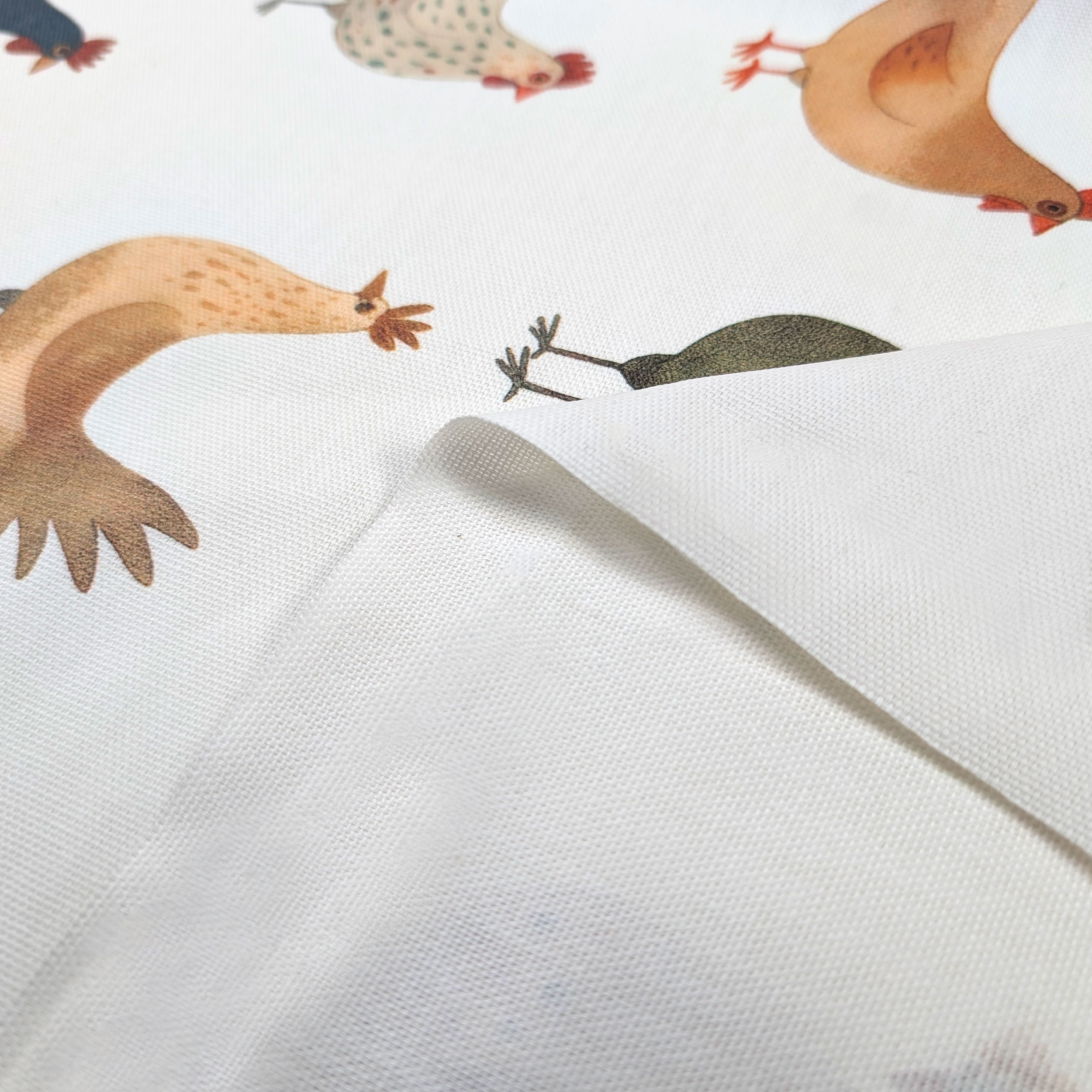 Fabric for Resin Tablecloth Hens Image