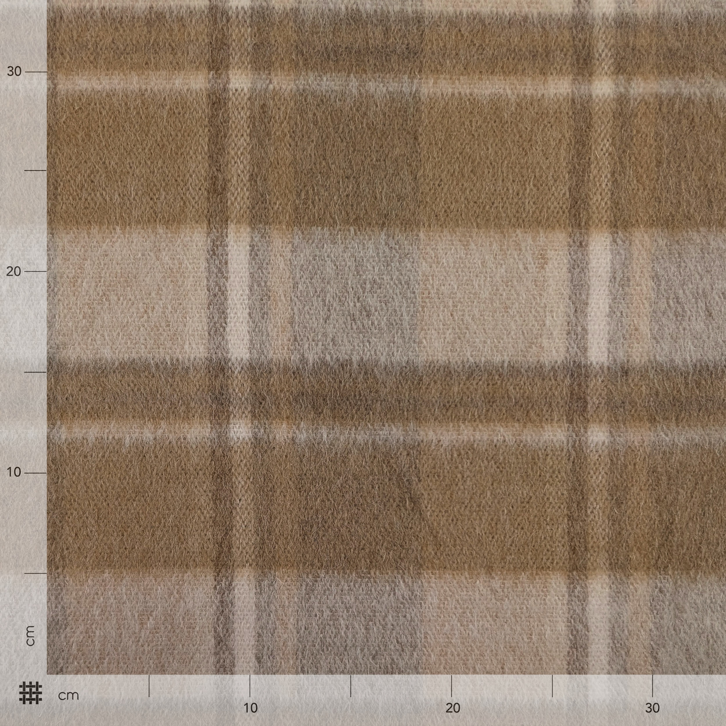 Abrigo de mezcla de lana y tartán beige Image
