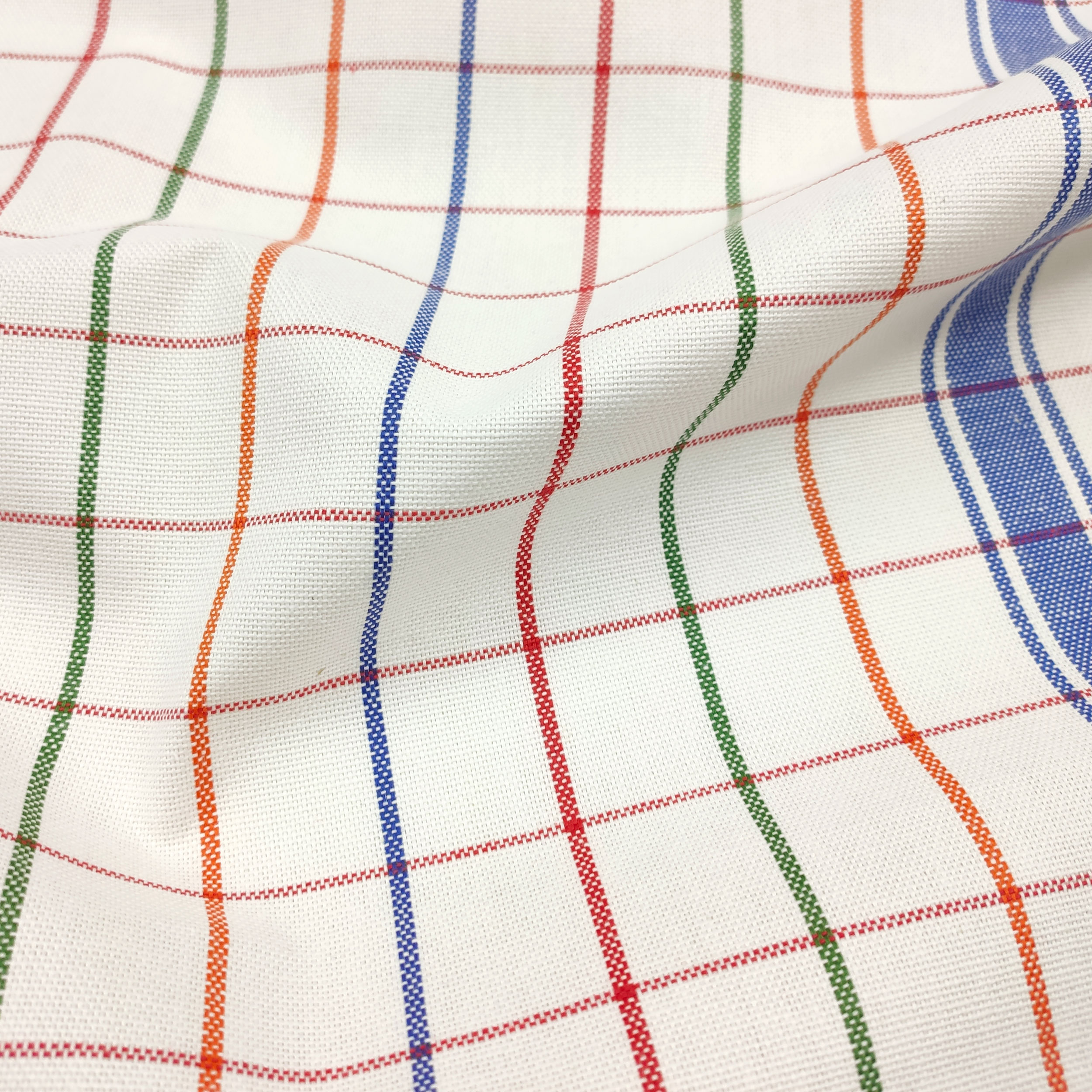 Fabric for Double-Edged Tea Towels Blue with Stripes