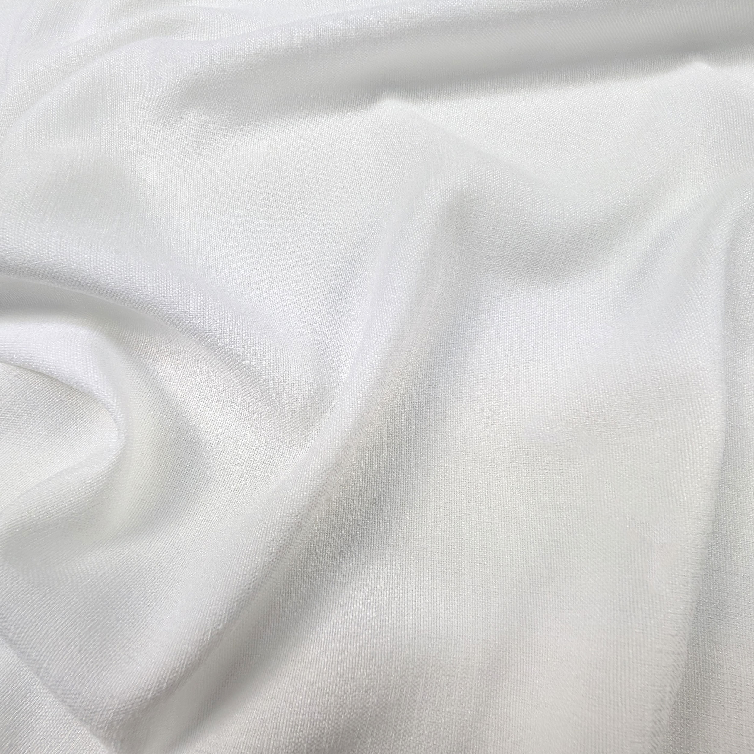 Faux Linen Curtain Fabric White Image