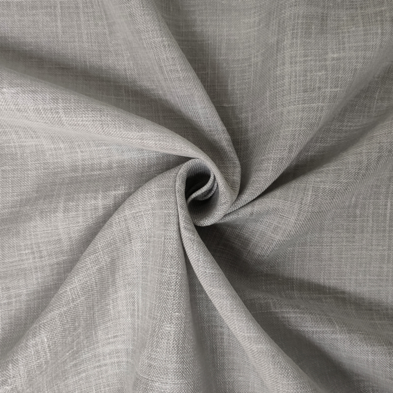 Rideau en lin mélangé gris moyen 105x320 cm Image