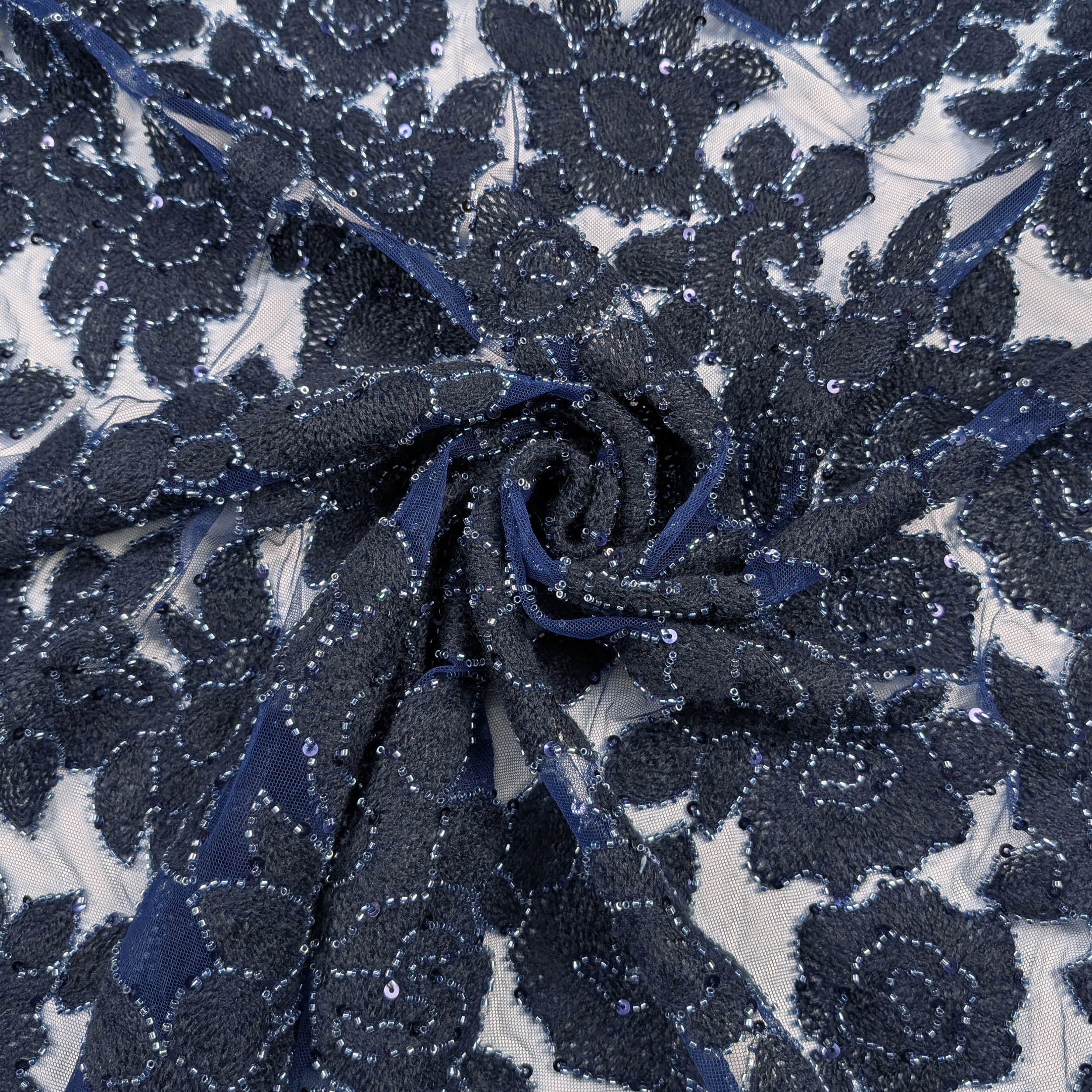 Lace Rose Wool Blue Sequins Image