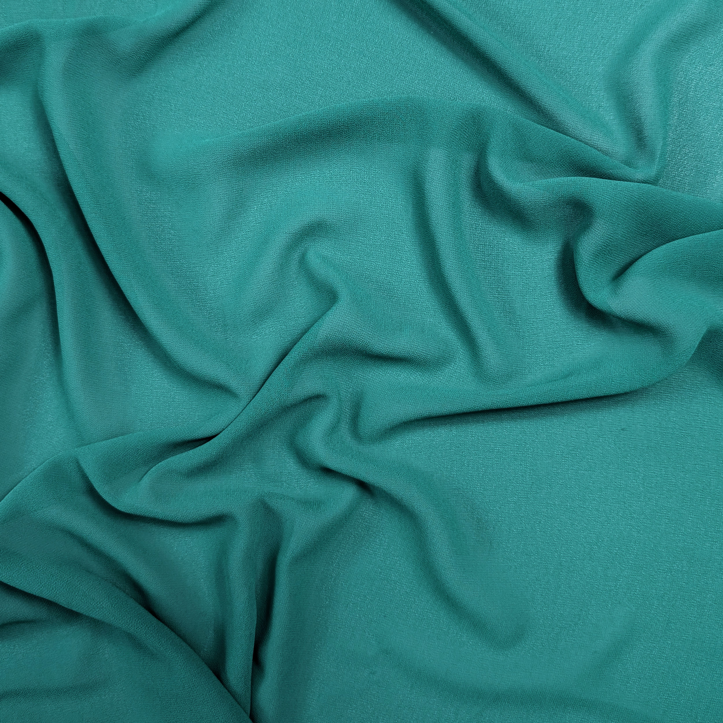 Georgette Solid Colour Peacock Image