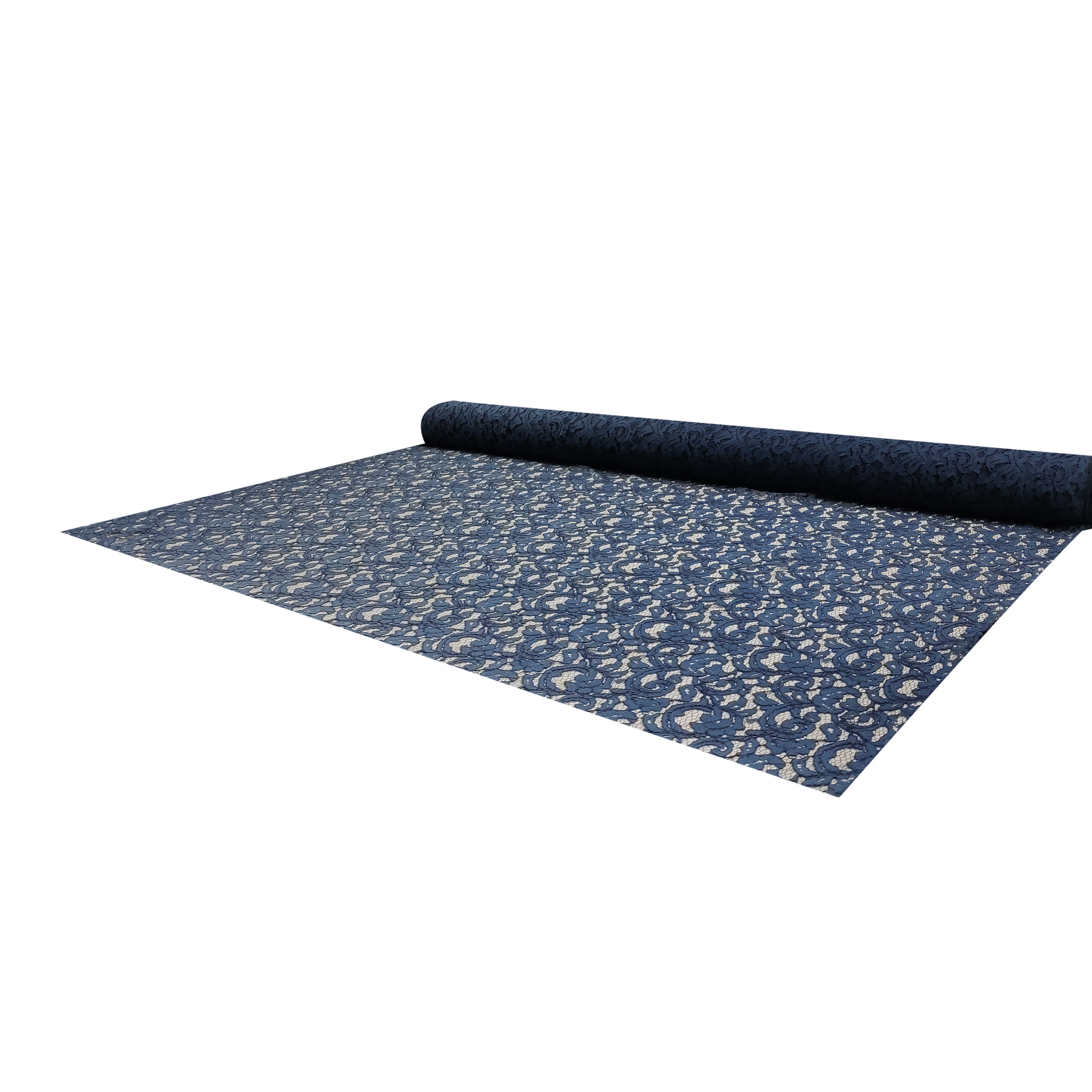 Tissu de dentelle en coton mélangé bleu