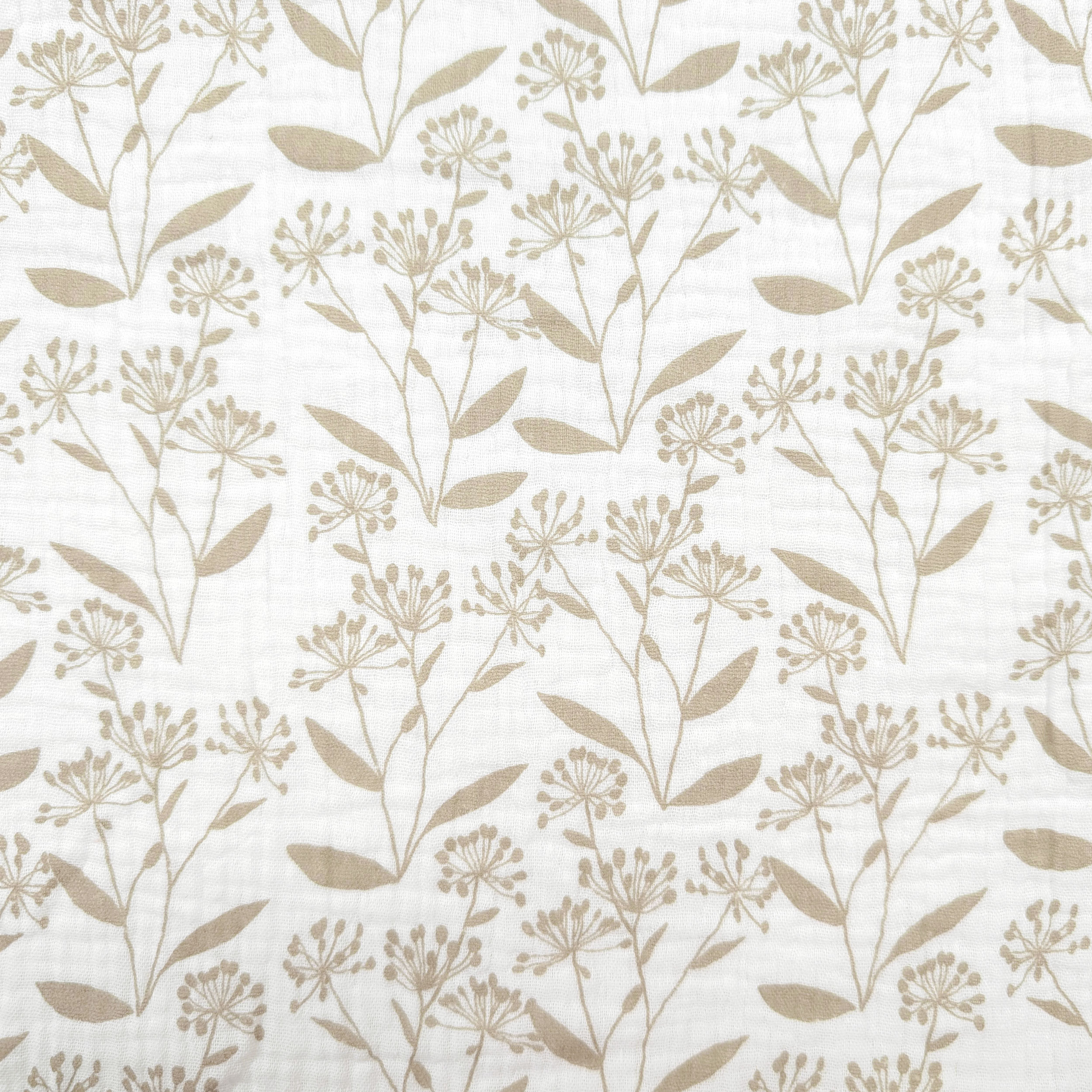 Beige Floral Fantasy Cotton Muslin Image