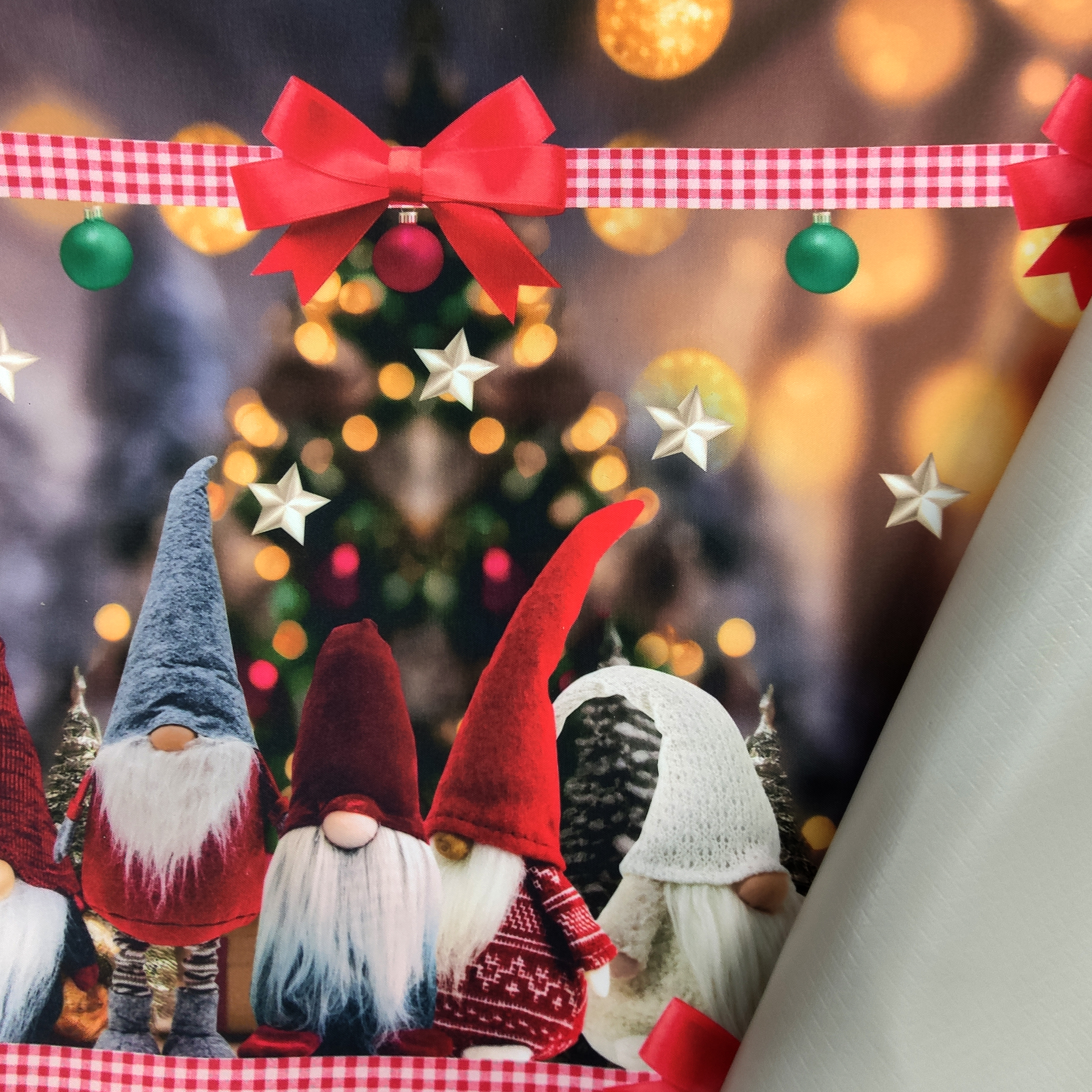 Trapo de cocina navideño con gnomos