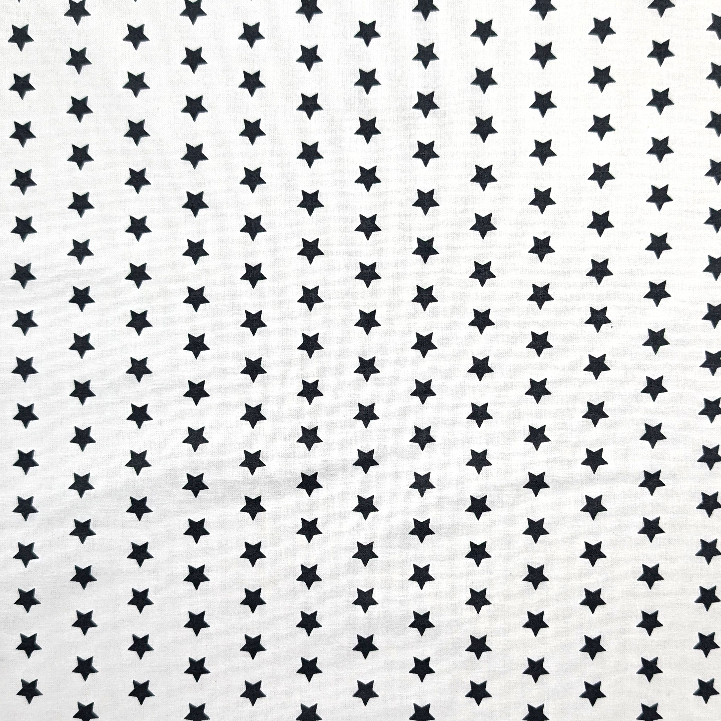 Black Stars on a White Background Cotton Image