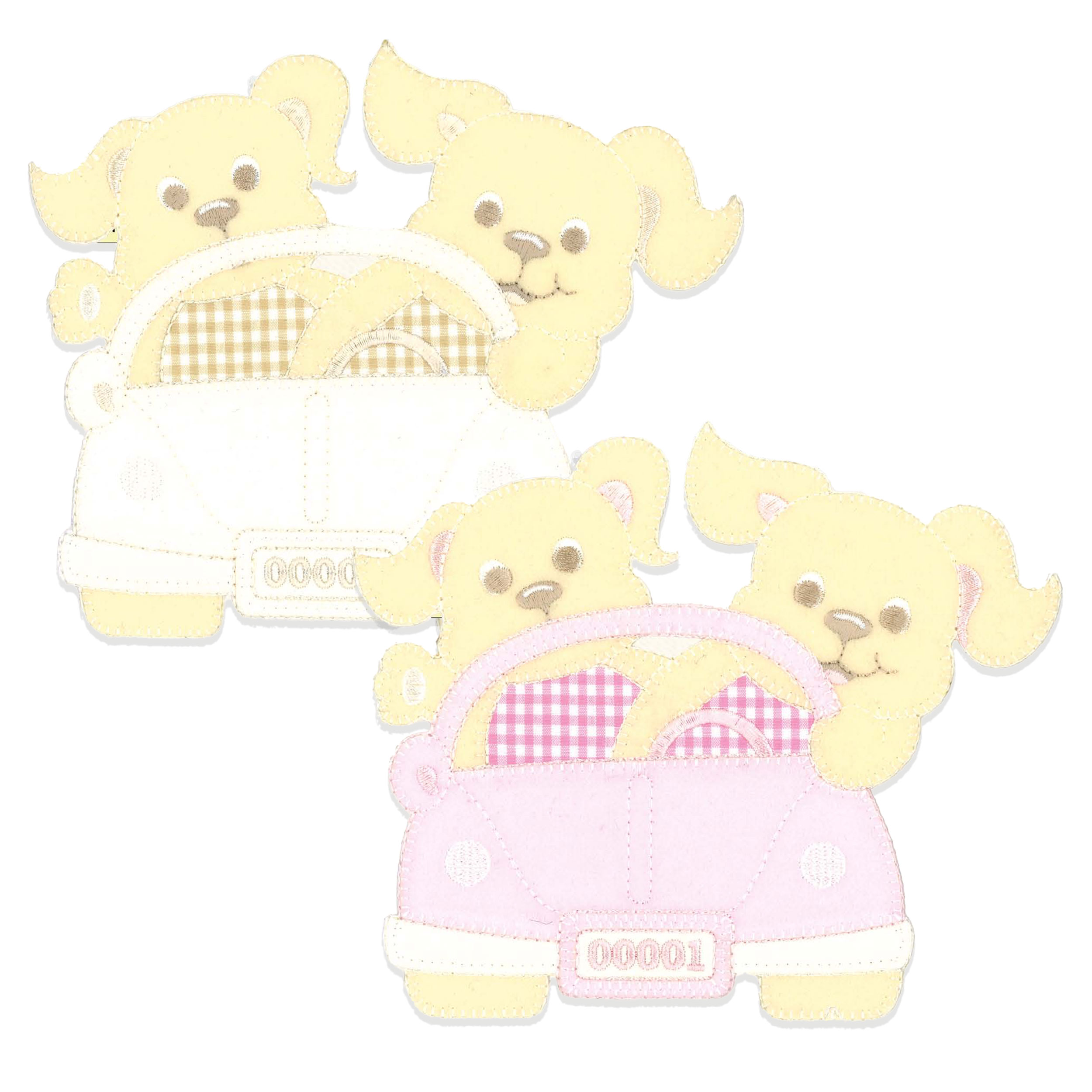 Thermoadhesive application with dogs in the car Image