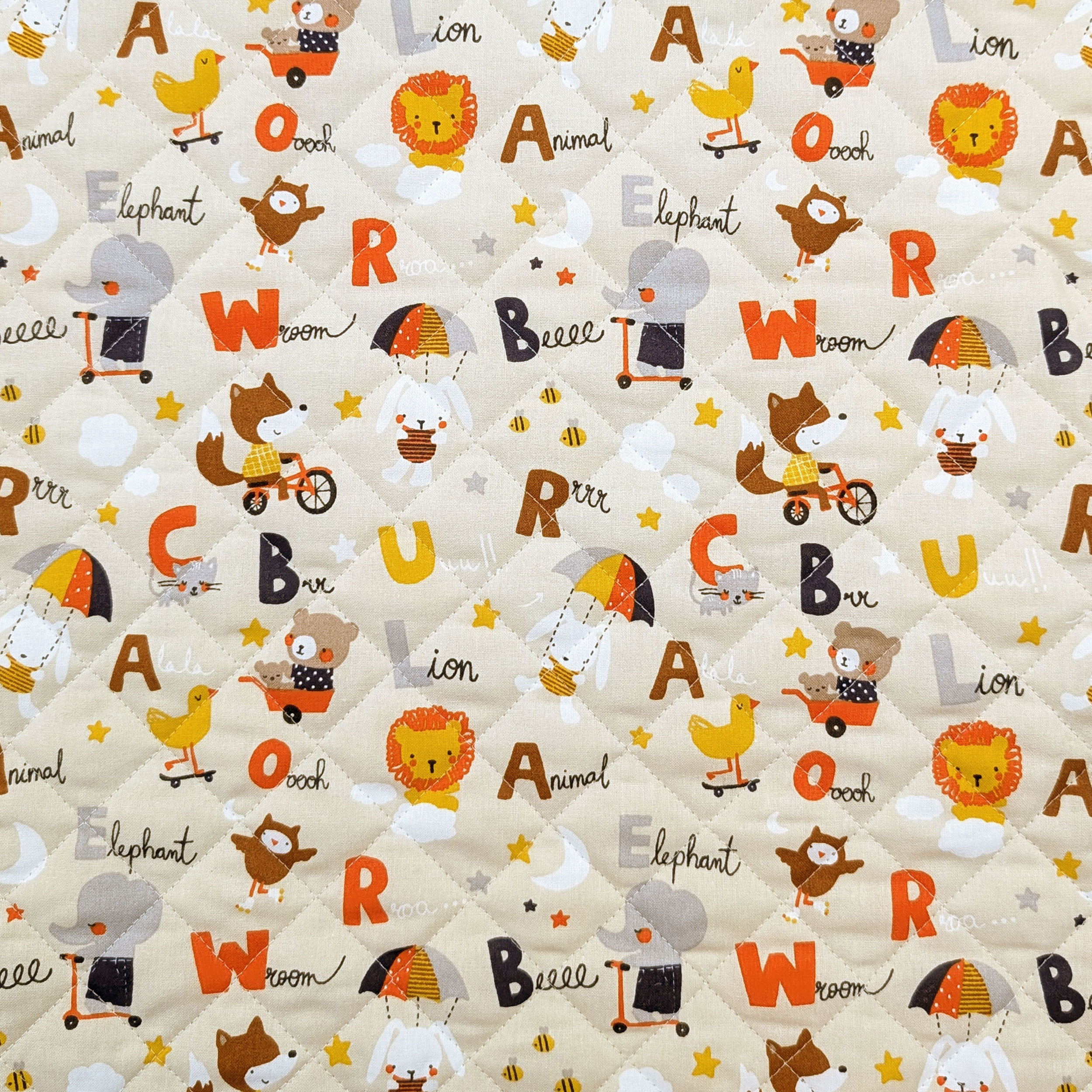 Quilted Fabric Animals and Letters Image