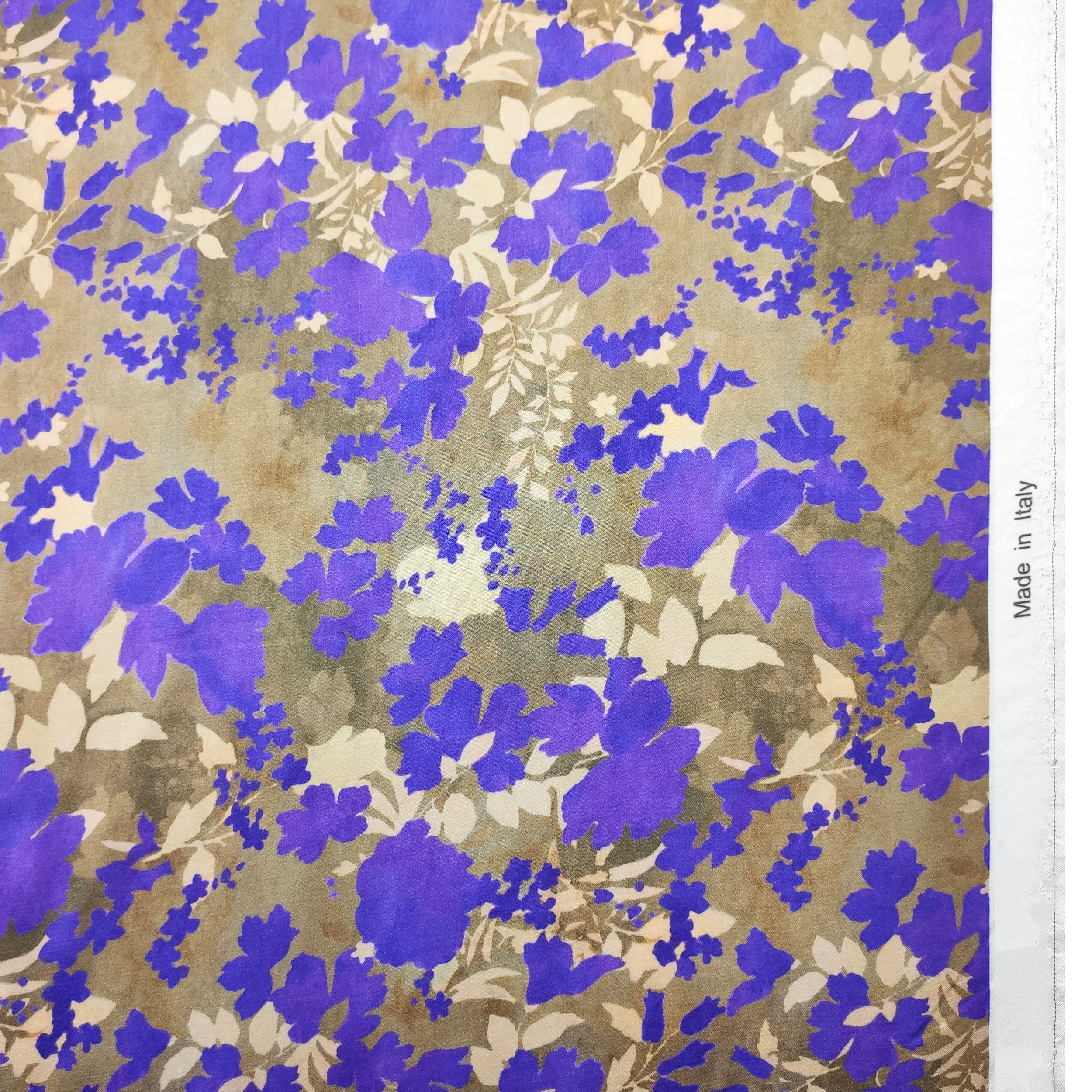 Satin Mixed Silk High Fashion Purple Flowers