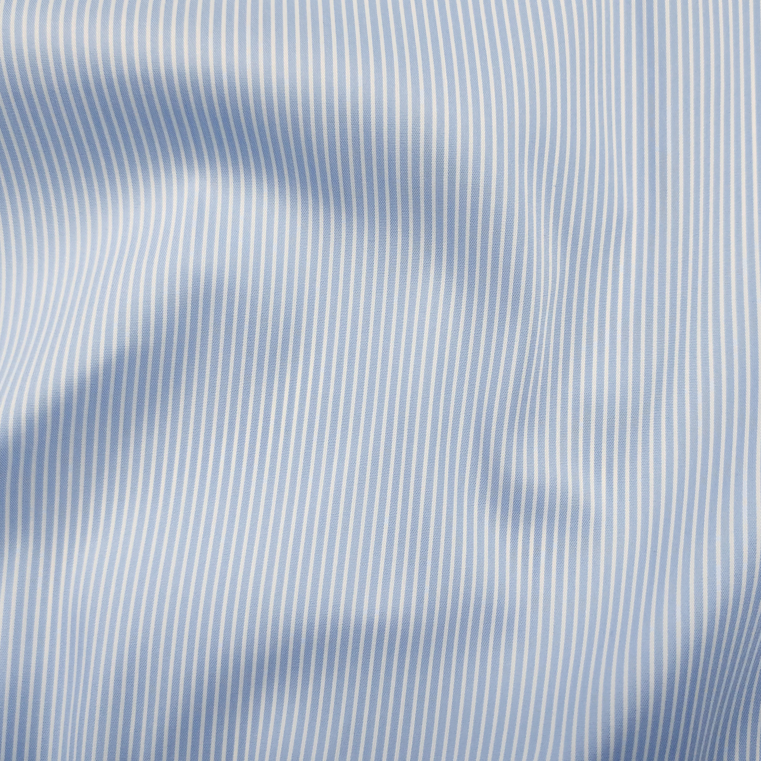 Cotton Shirting Micro Stripes Light Blue Background