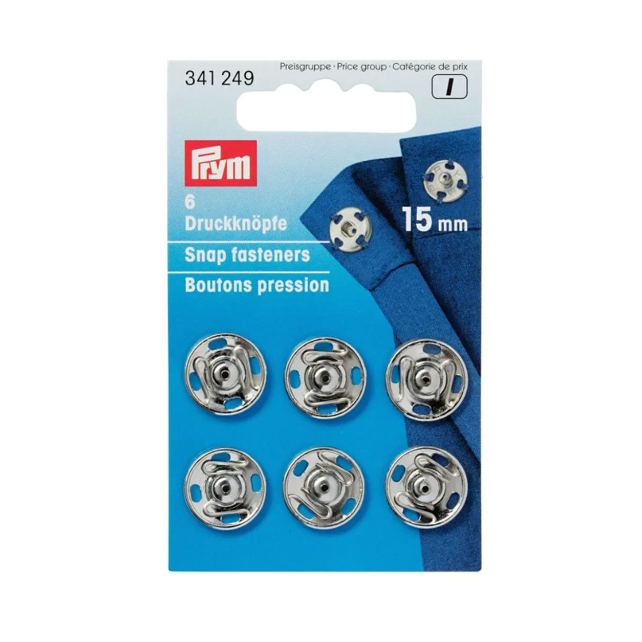 Prym Automatic Buttons 15 mm Silver