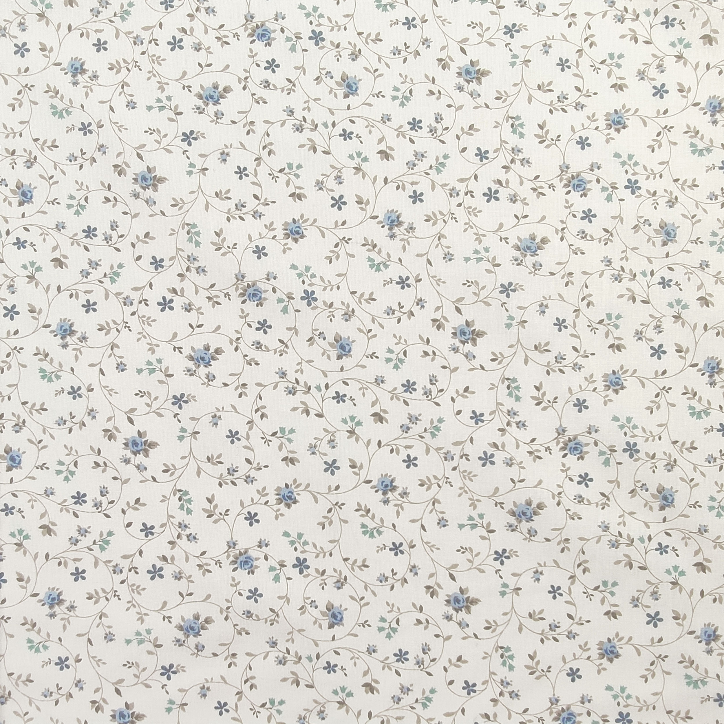 Baumwollstoff Blaue Blumen