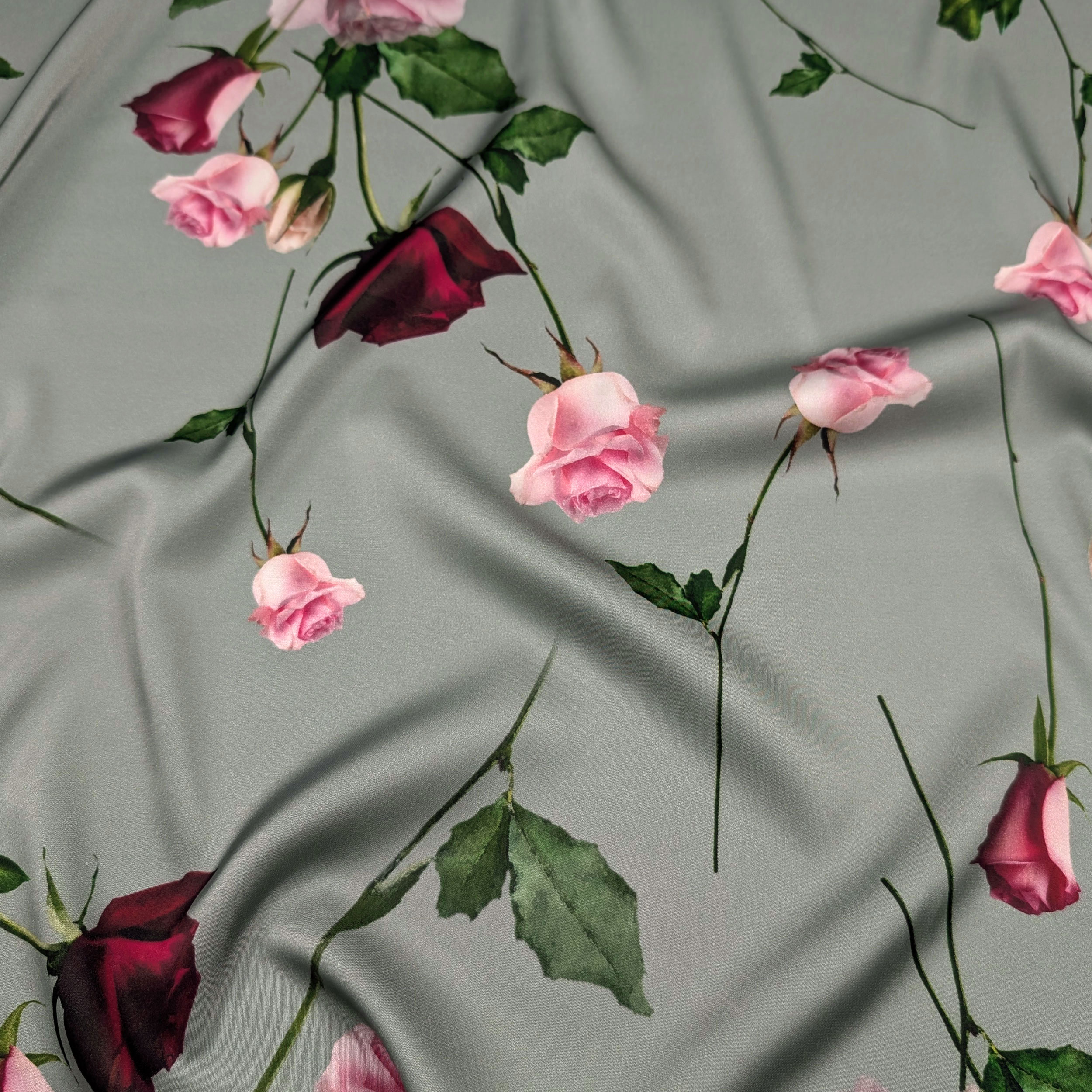 Satin Set High Fashion Rose Grey Background Image