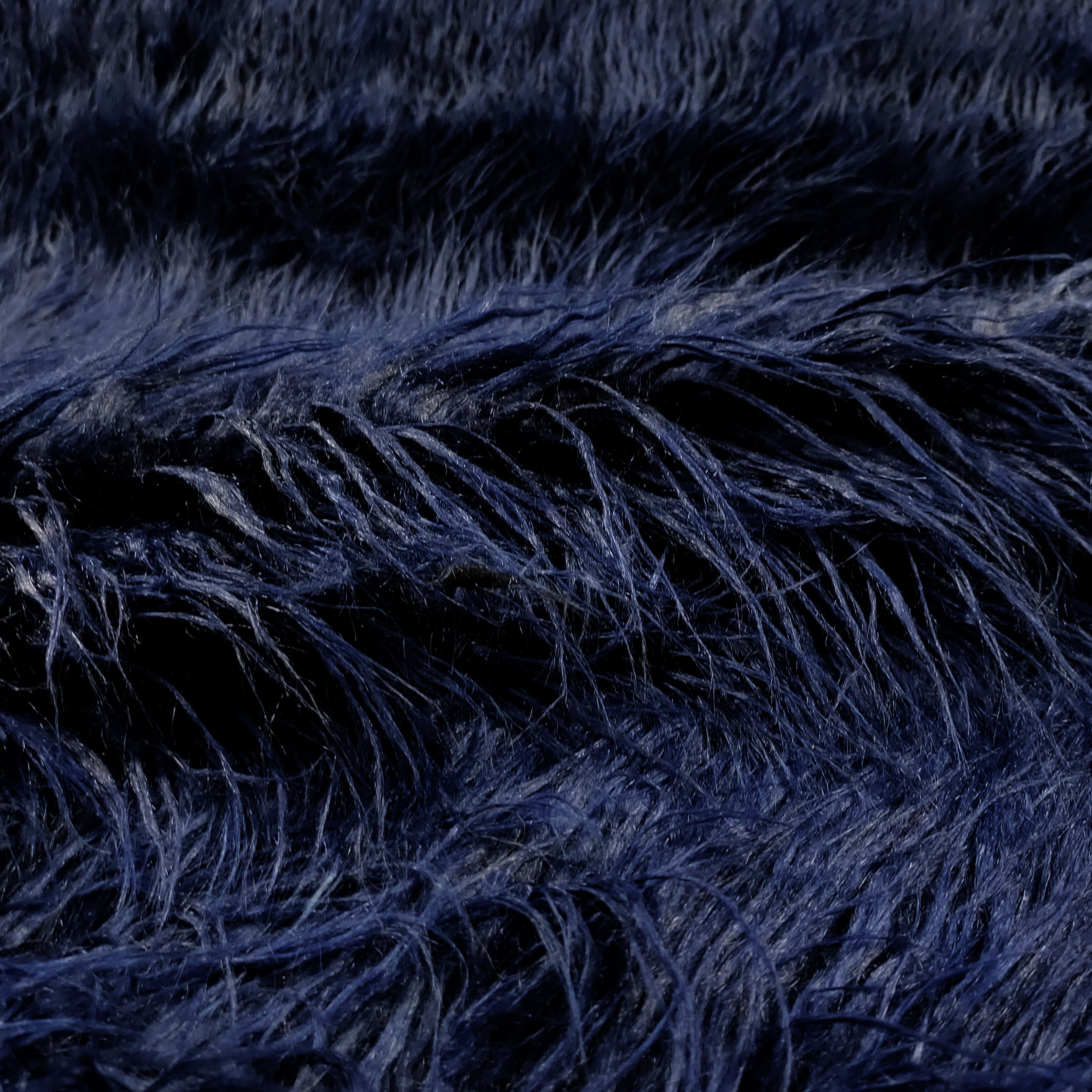 Long Synthetic Fur Plain Blue