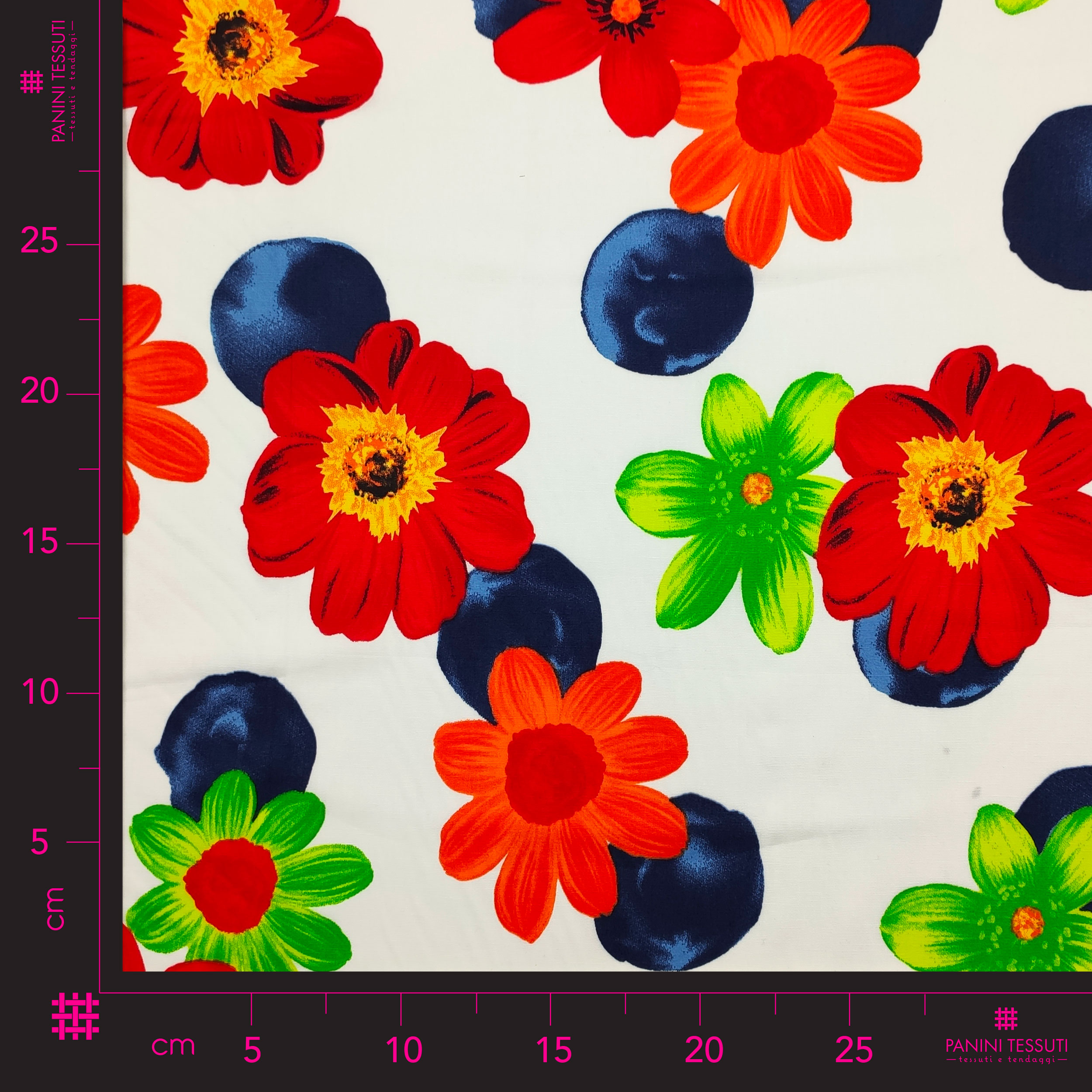 Tissu de coton Fleurs Tons chauds Image