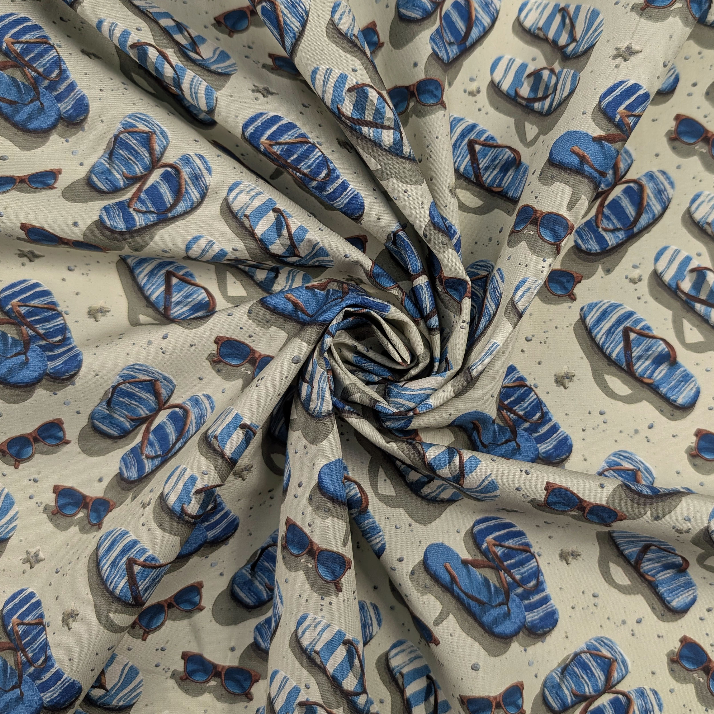 Cotton Poplin Beach Flip-Flops Image