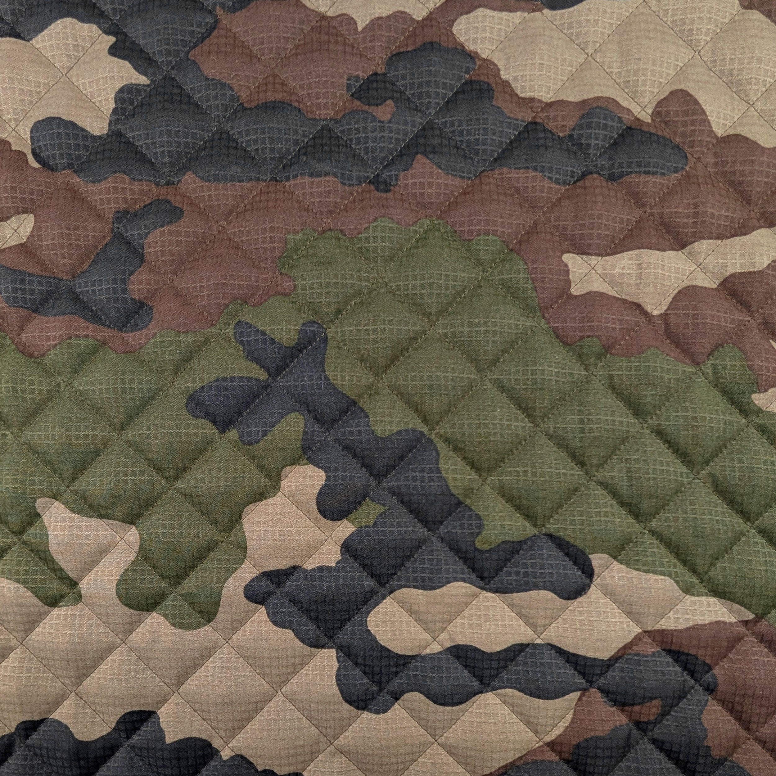 Tejido acolchado con estampado de camuflaje Image