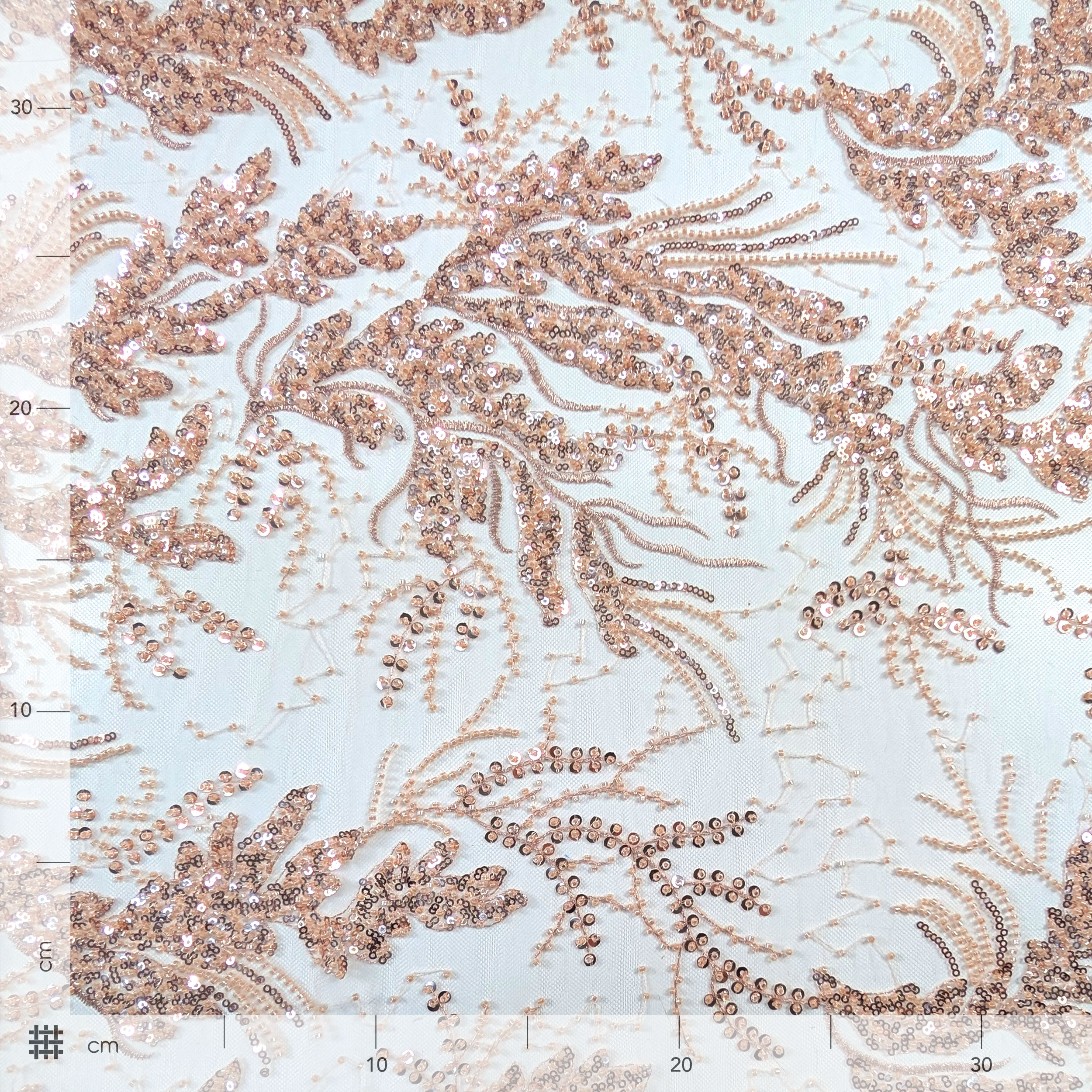 Fabric Sequins Embroidery Powder Flowers Image