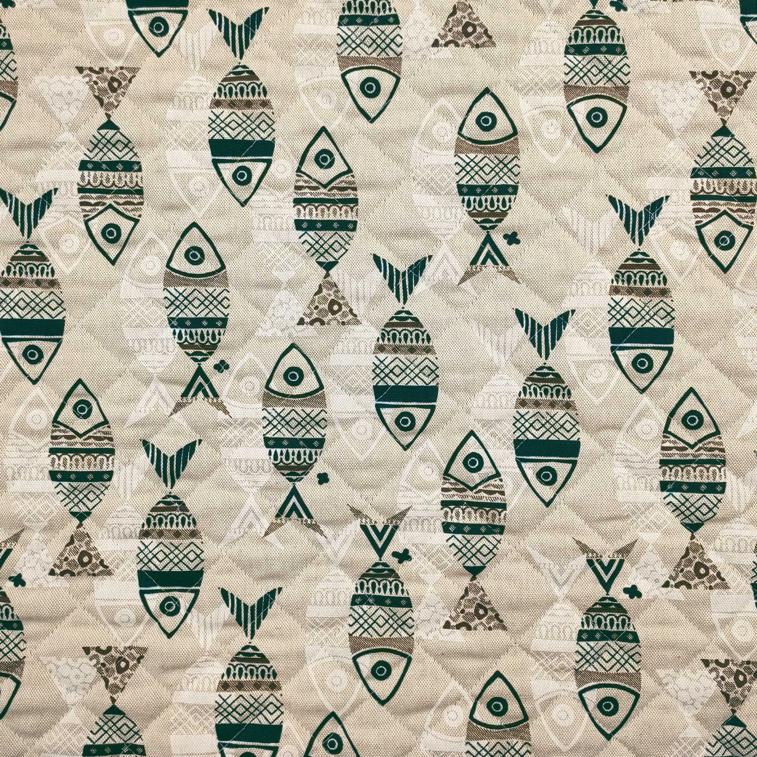 Quilted Fabric Fish Background Beige