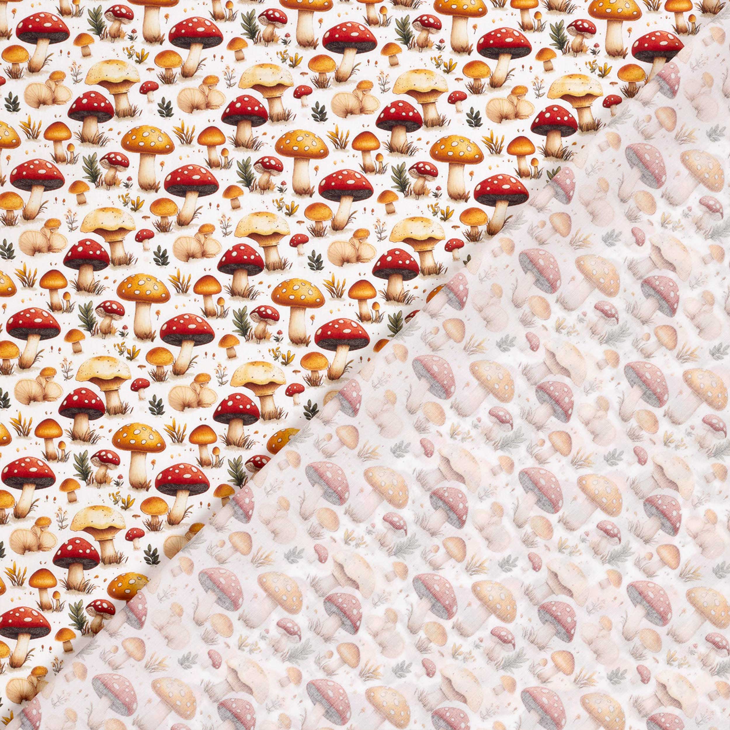 Poplin Cotton Mushroom White Background Image