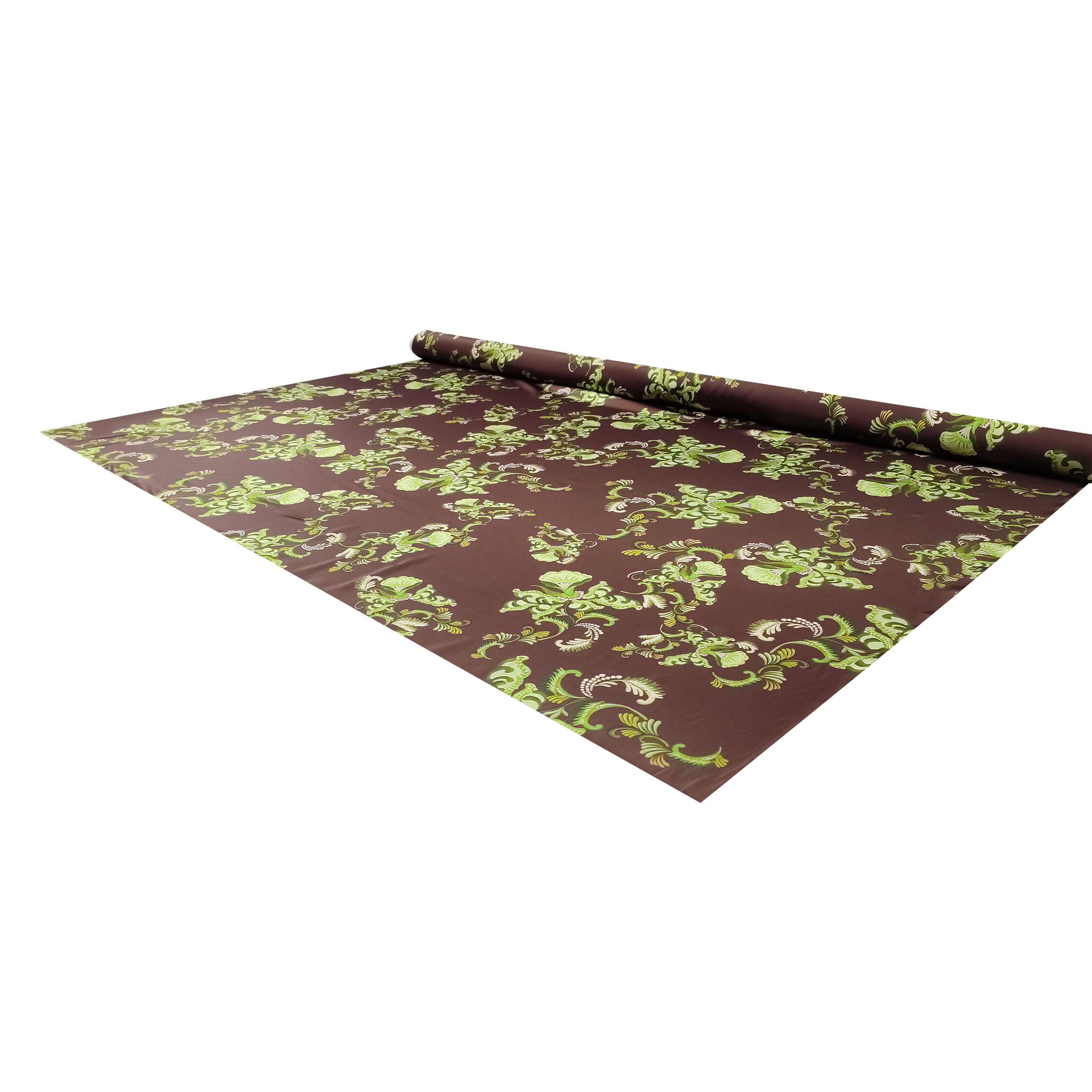 Satin Set High Fashion Cashmere Floral Fantasy Green