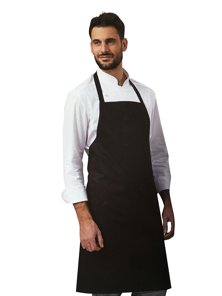 Grembiule Donna Lungo In Cotone - Con Bottoni E Tasche, Scollo A V, Made In Turchia