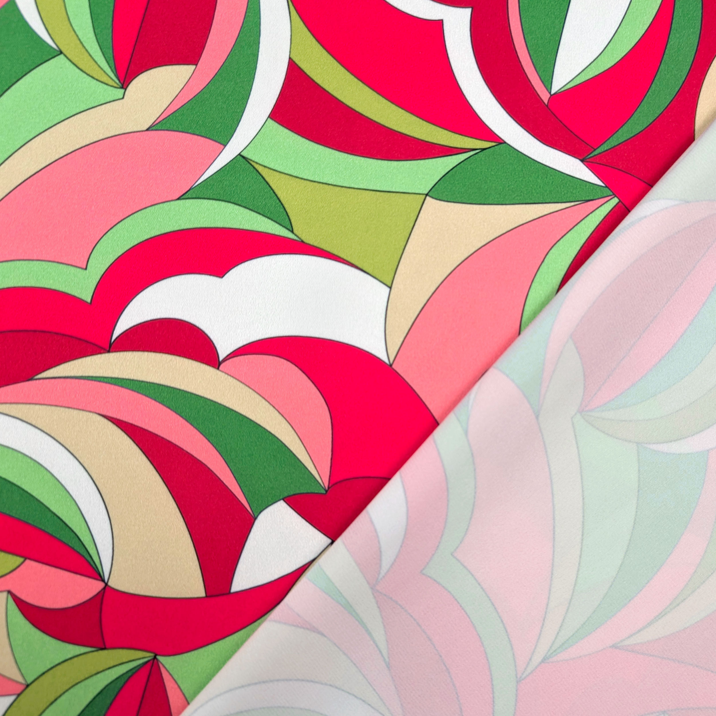 Satin Set High Fashion Fantasy Multicolour Red Green Image
