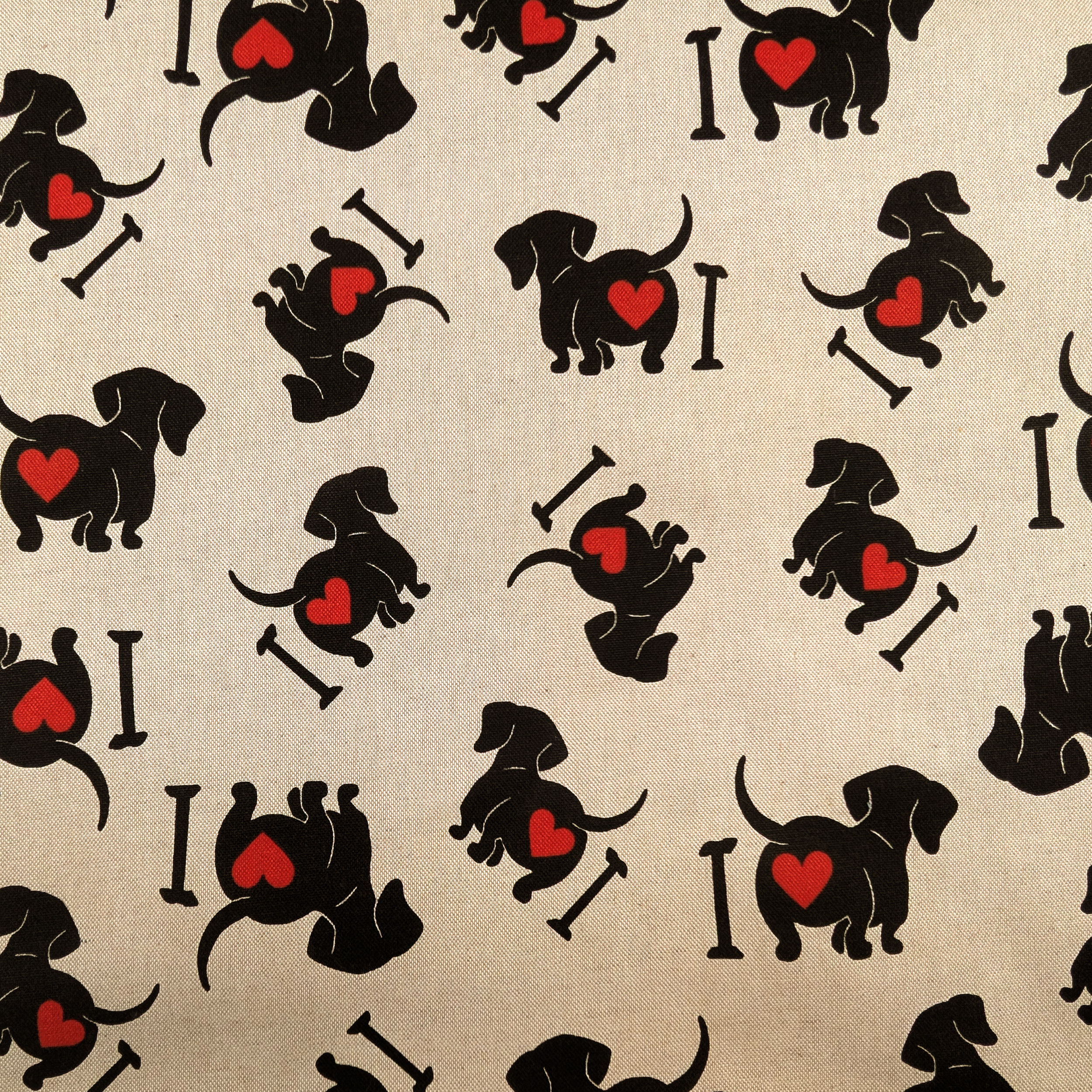 Panama fabric I Love Dachshunds Image