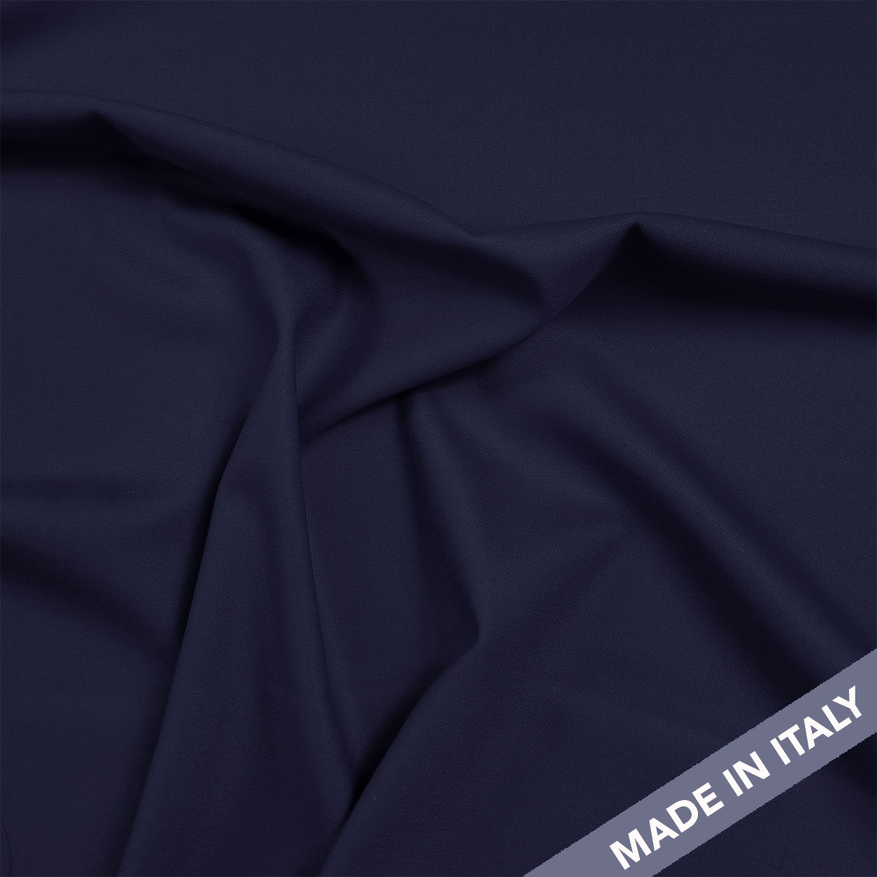 Dark Blue Stretch Wool Satin Image