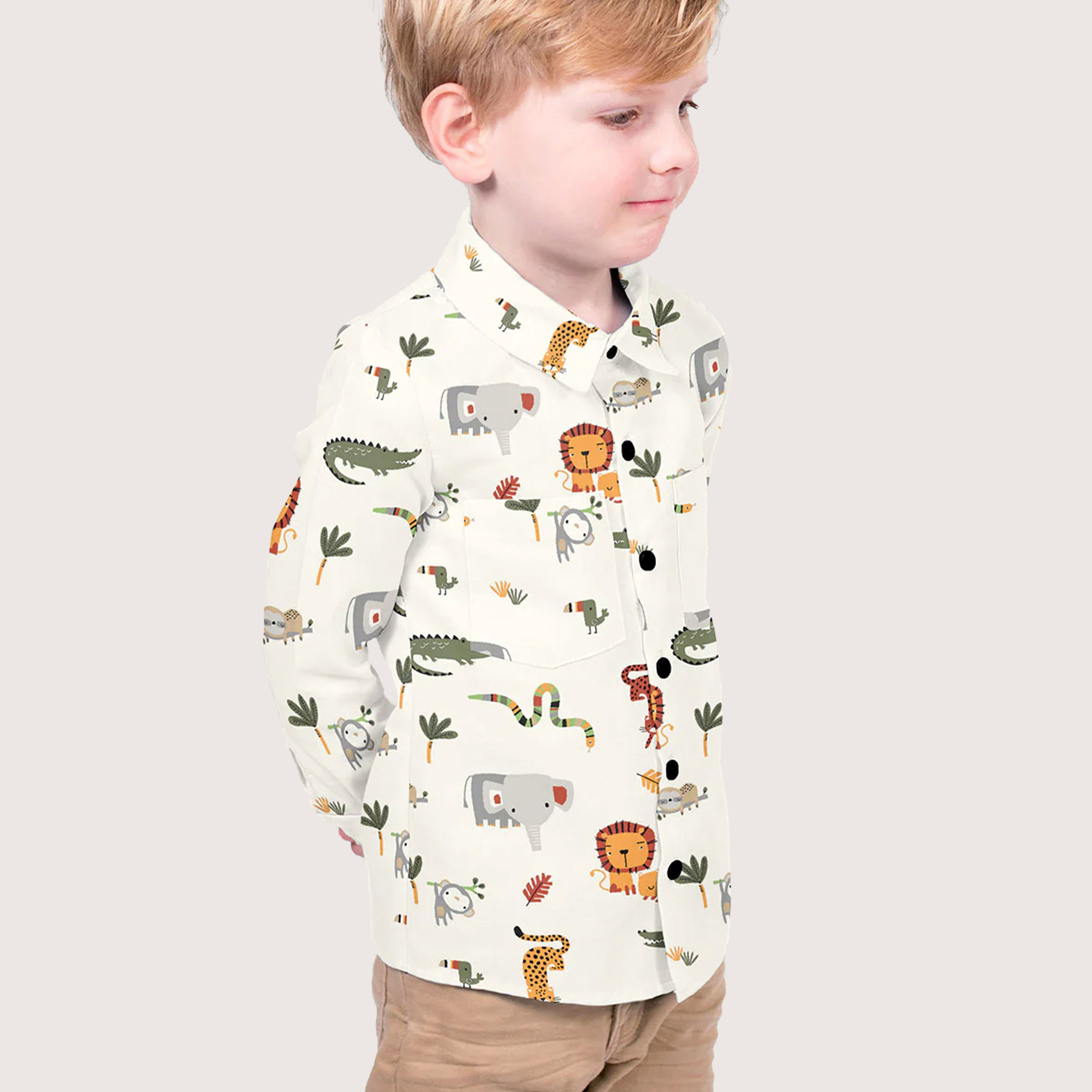 Cotton Poplin Savannah Animals Image