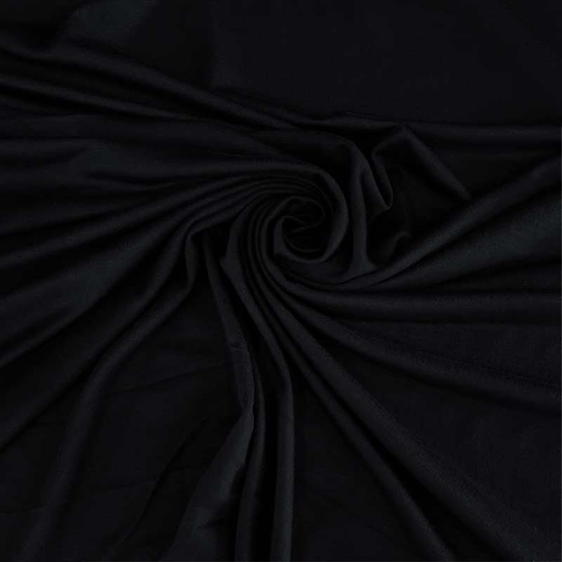 Tessuto Jersey Leggero Tinta Unita Nero  2